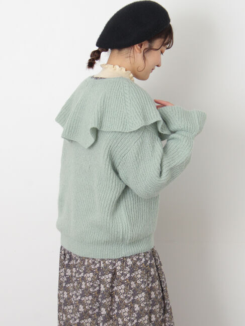 Samansa Mos2「フリルカラーニット」|ニット・セーター|