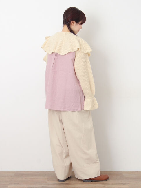 Samansa Mos2「フリルカラーニット」|ニット・セーター|