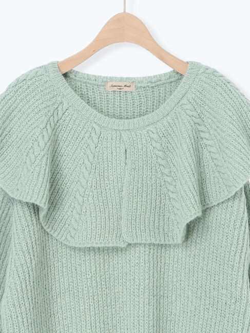 Samansa Mos2「フリルカラーニット」|ニット・セーター|