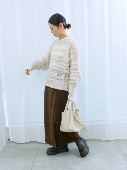 Samansa Mos2 blue「【帯電防止】袖口レースプルオーバー」|Tシャツ・カットソー|