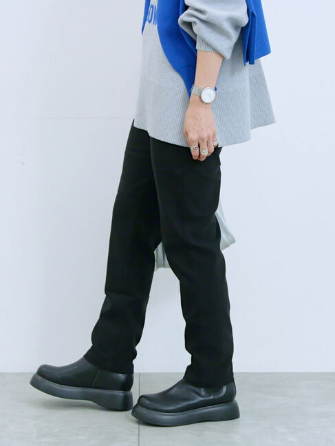 Samansa Mos2 blue「裏起毛ストレッチパンツ」|その他|