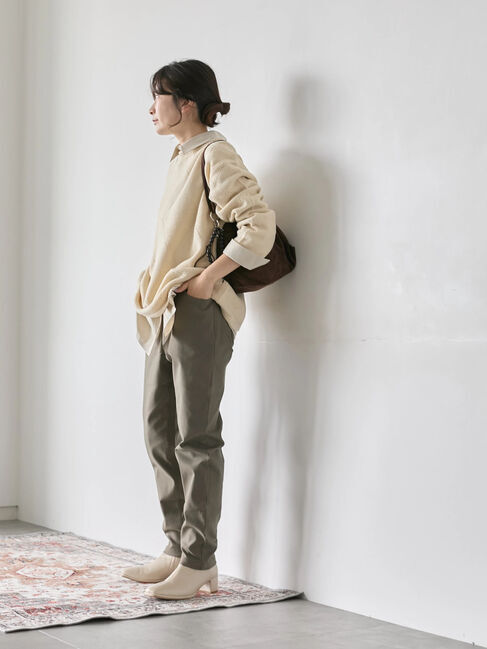 Samansa Mos2 blue「裏起毛ストレッチパンツ」|その他|