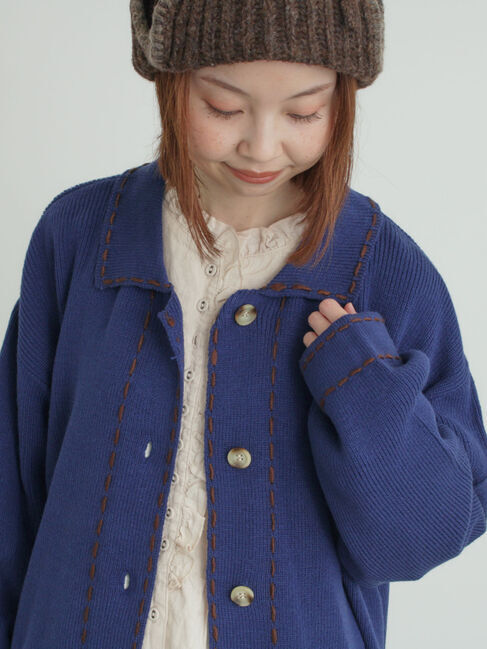 Samansa Mos2「◎ステッチカーディガン」|カーディガン|