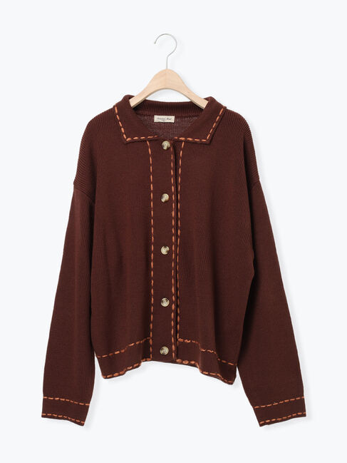 Samansa Mos2「◎ステッチカーディガン」|カーディガン|