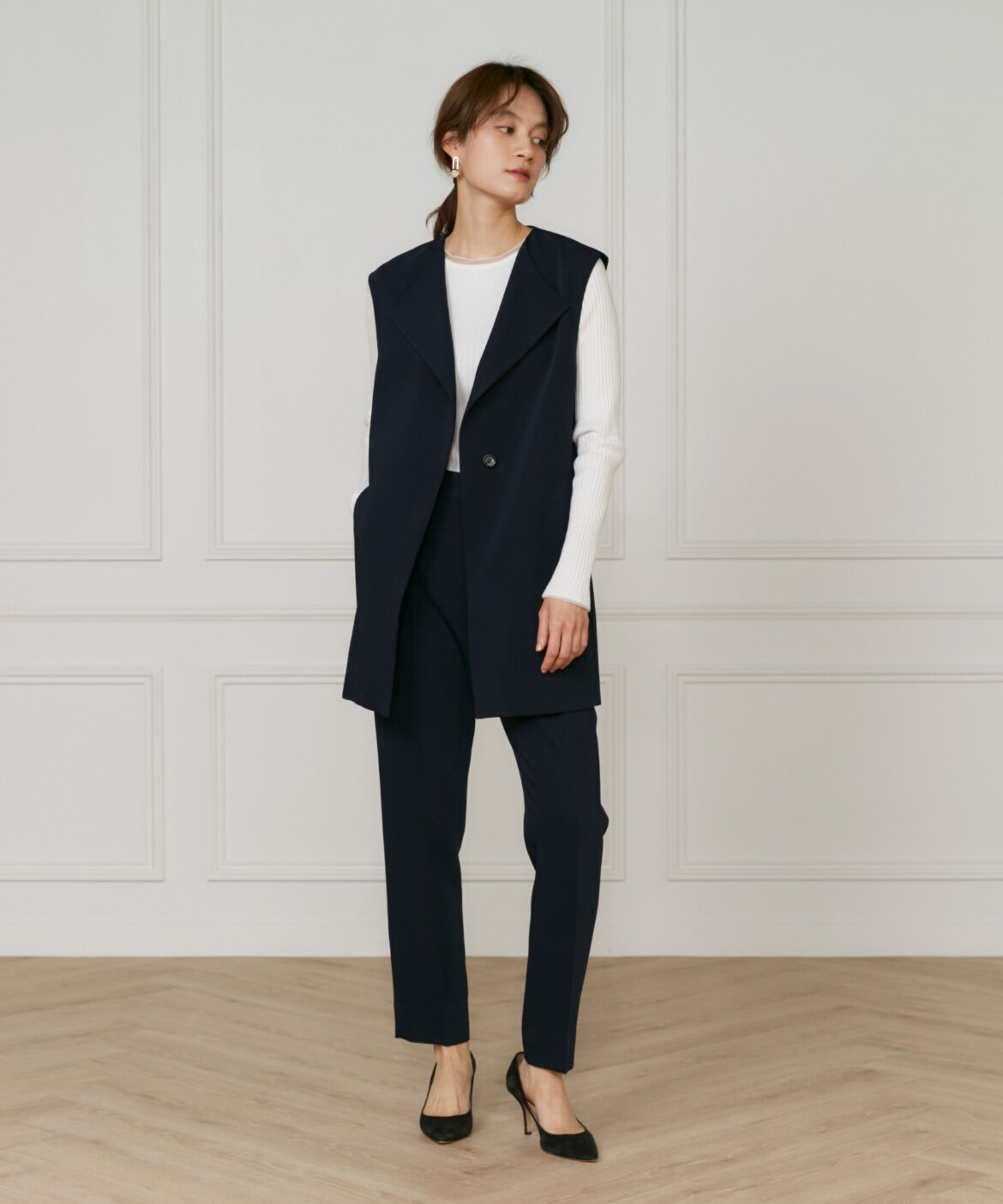 INED「《大きいサイズ》ジレ」|ダウンベスト・ベスト|