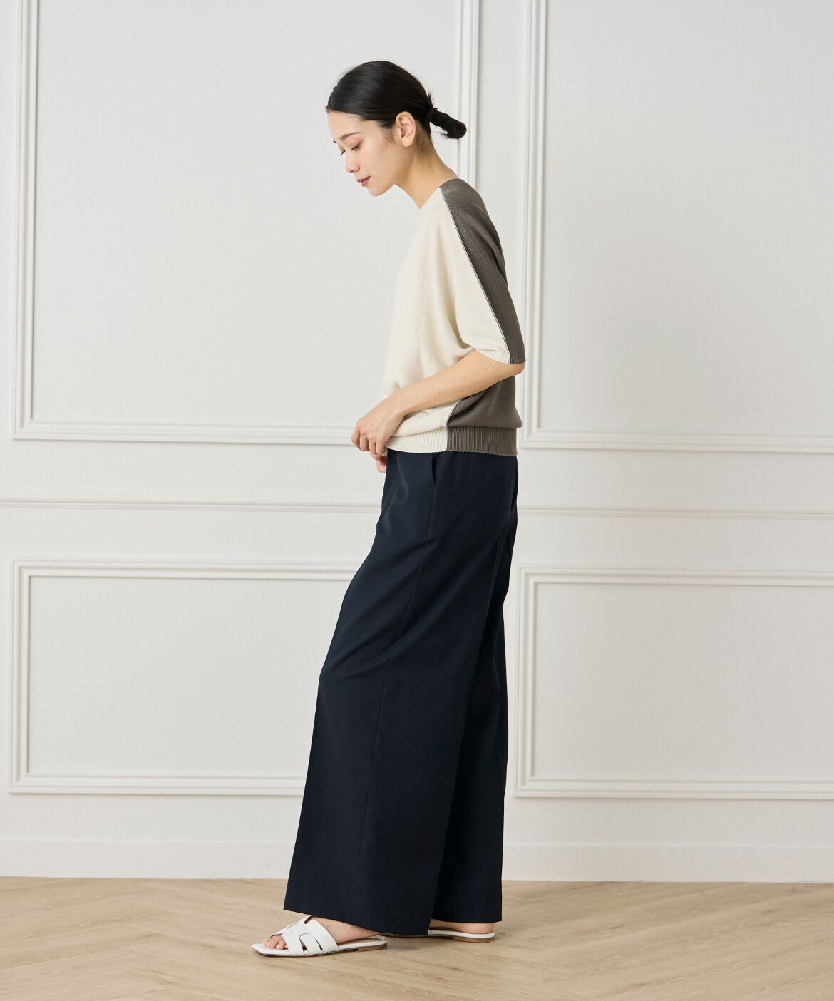 INED「5分袖ドルマンスリーブニット《Cuoo》」|ニット・セーター|