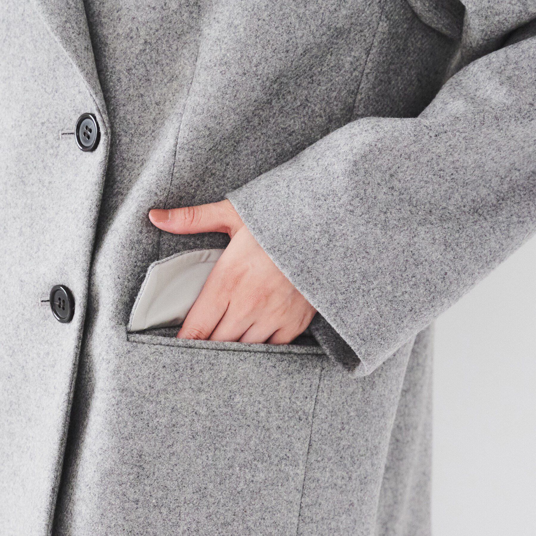 UNTITLED「【ミドル丈/日本製/イタリア素材】ウールメルトン ピーコート」|ピーコート|