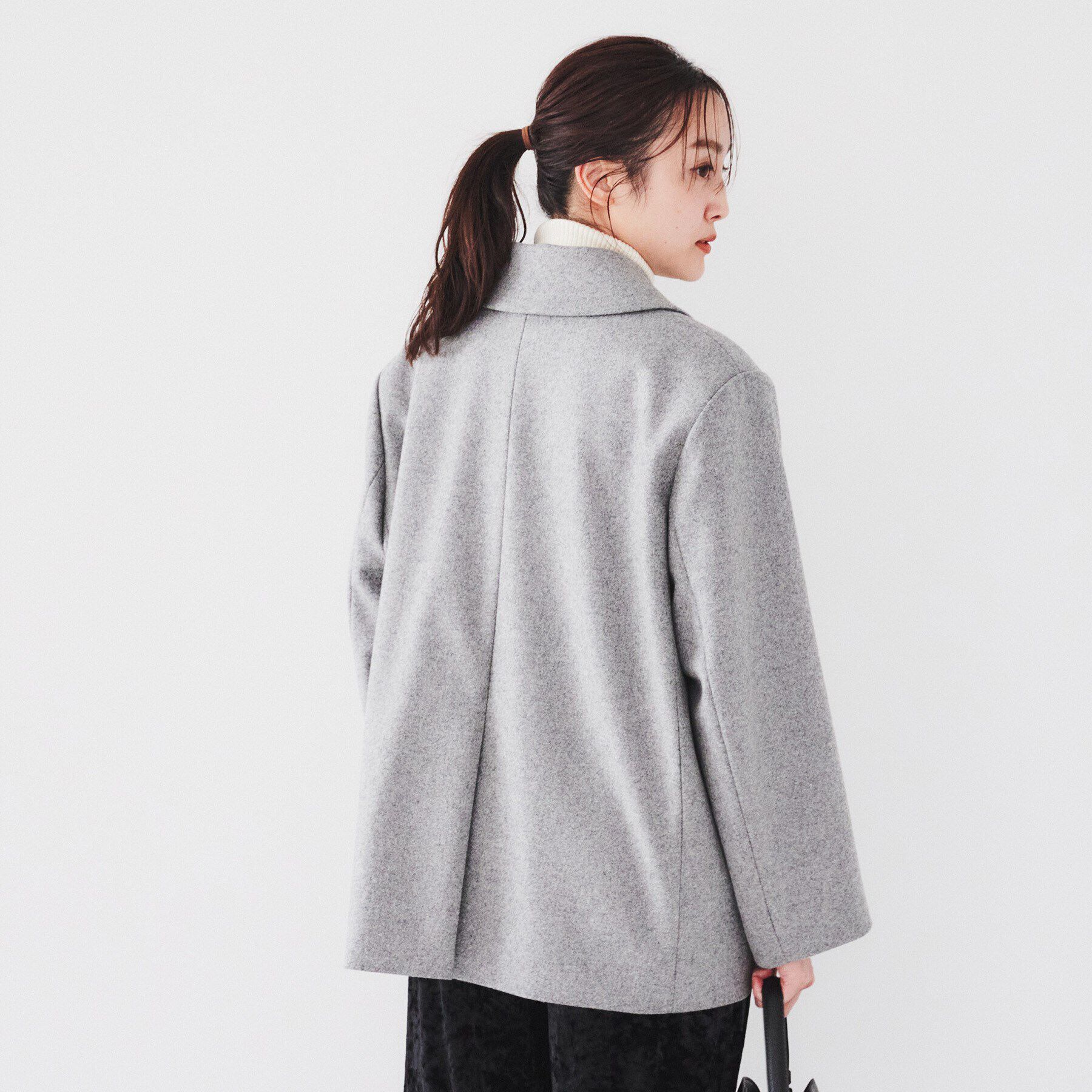 UNTITLED「【ミドル丈/日本製/イタリア素材】ウールメルトン ピーコート」|ピーコート|