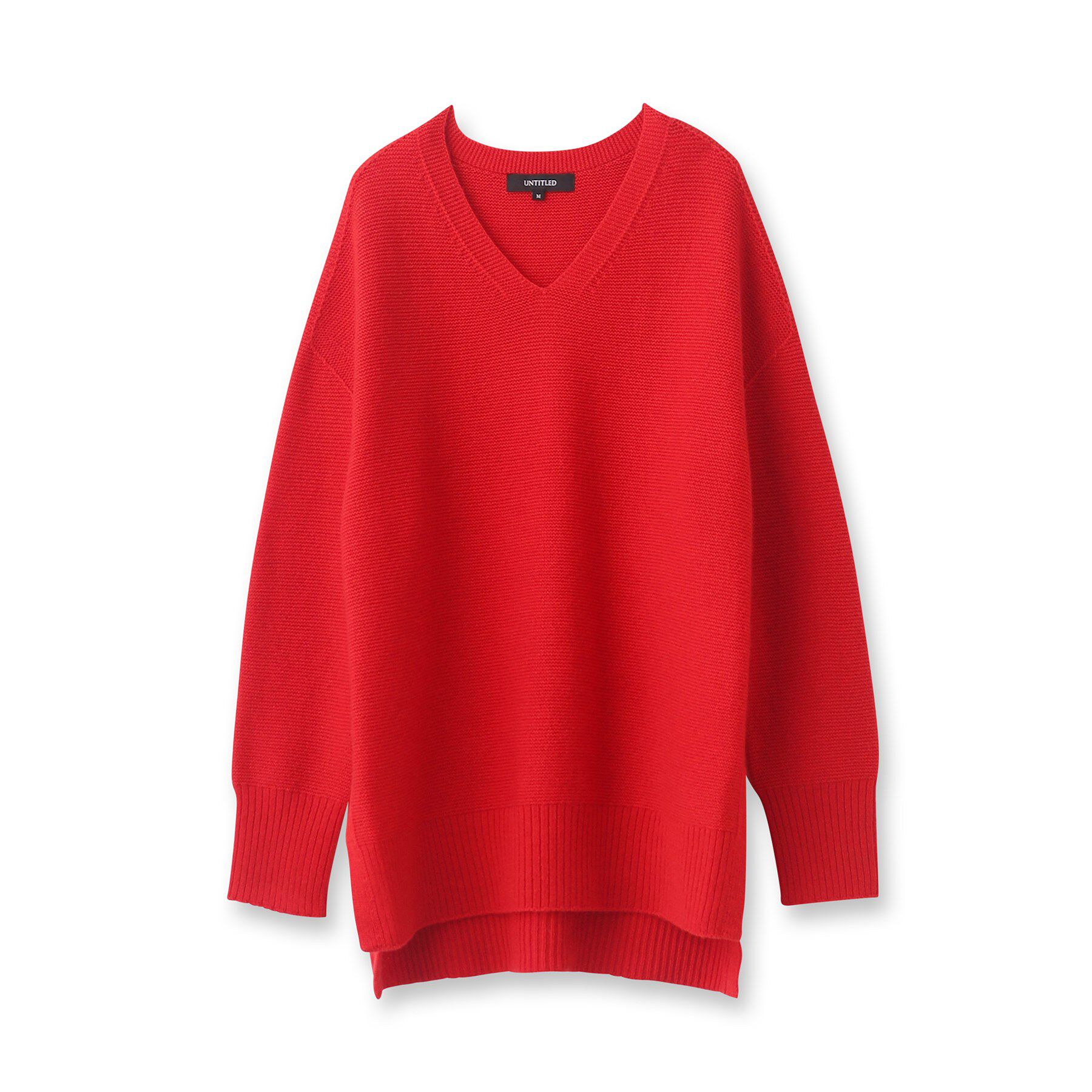 UNTITLED「【体型カバー/日本製/洗える】ウールシルクカシミヤミックス Vネックプルオーバーニット」|ニット・セーター|