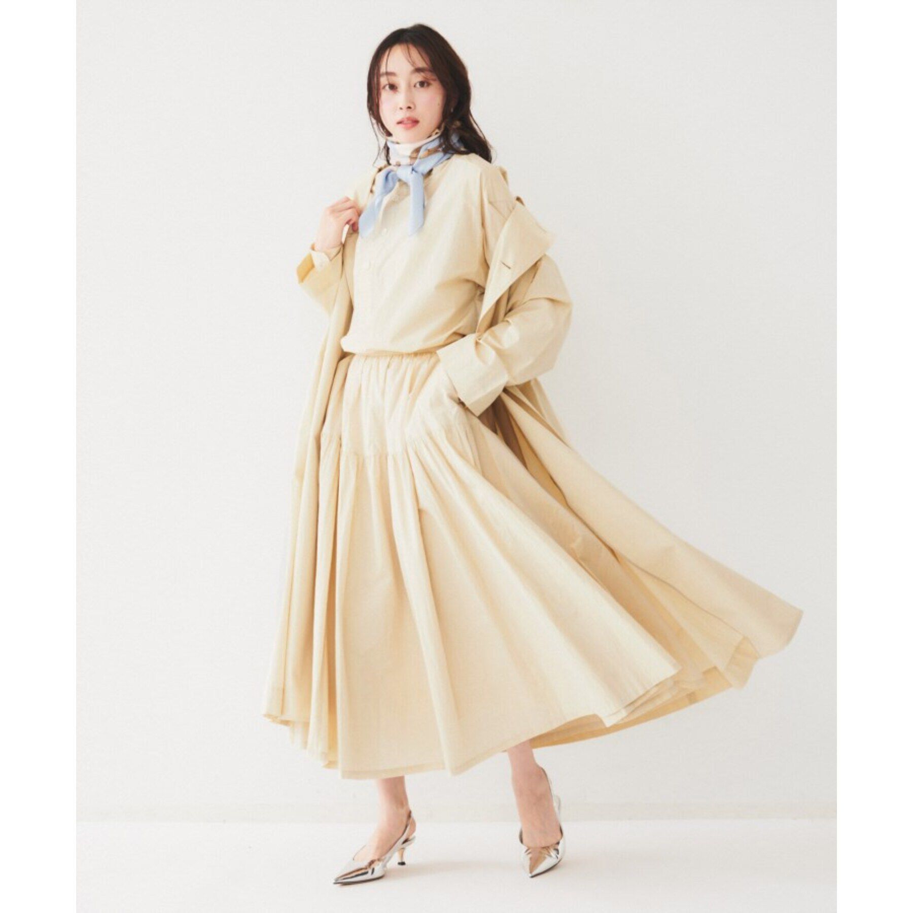 UNTITLED「ライトコットン ティアードスカート」|スカート|