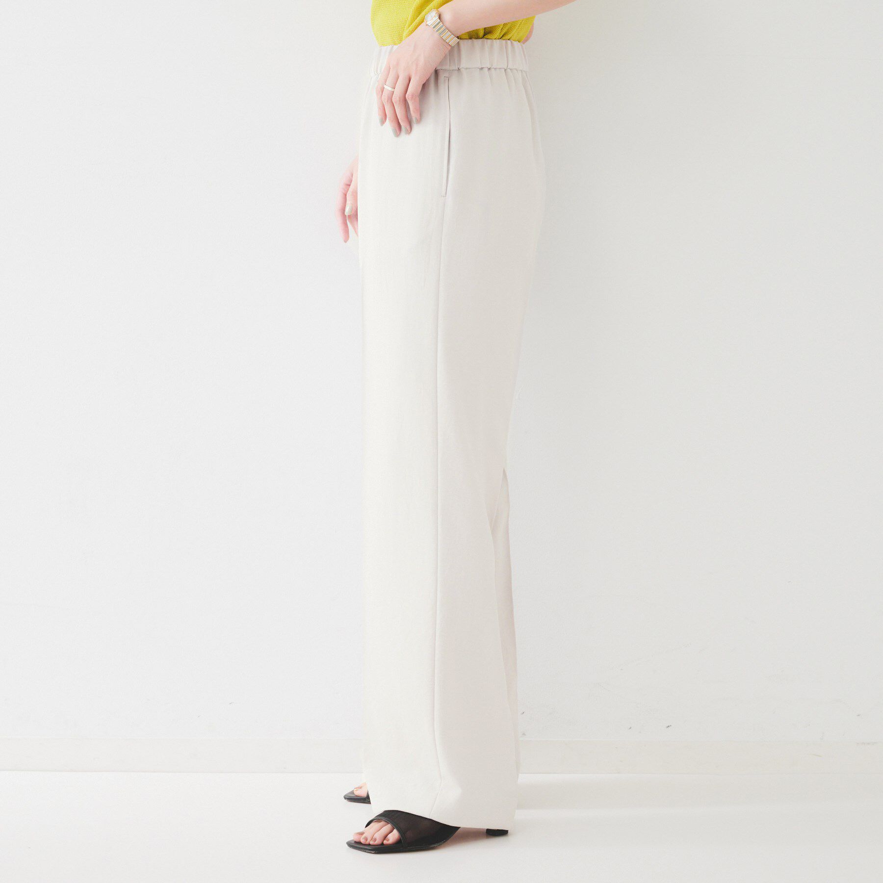 UNTITLED「【接触冷感/UVカット/ウエストゴム】センタープレスツイルパンツ」|その他|