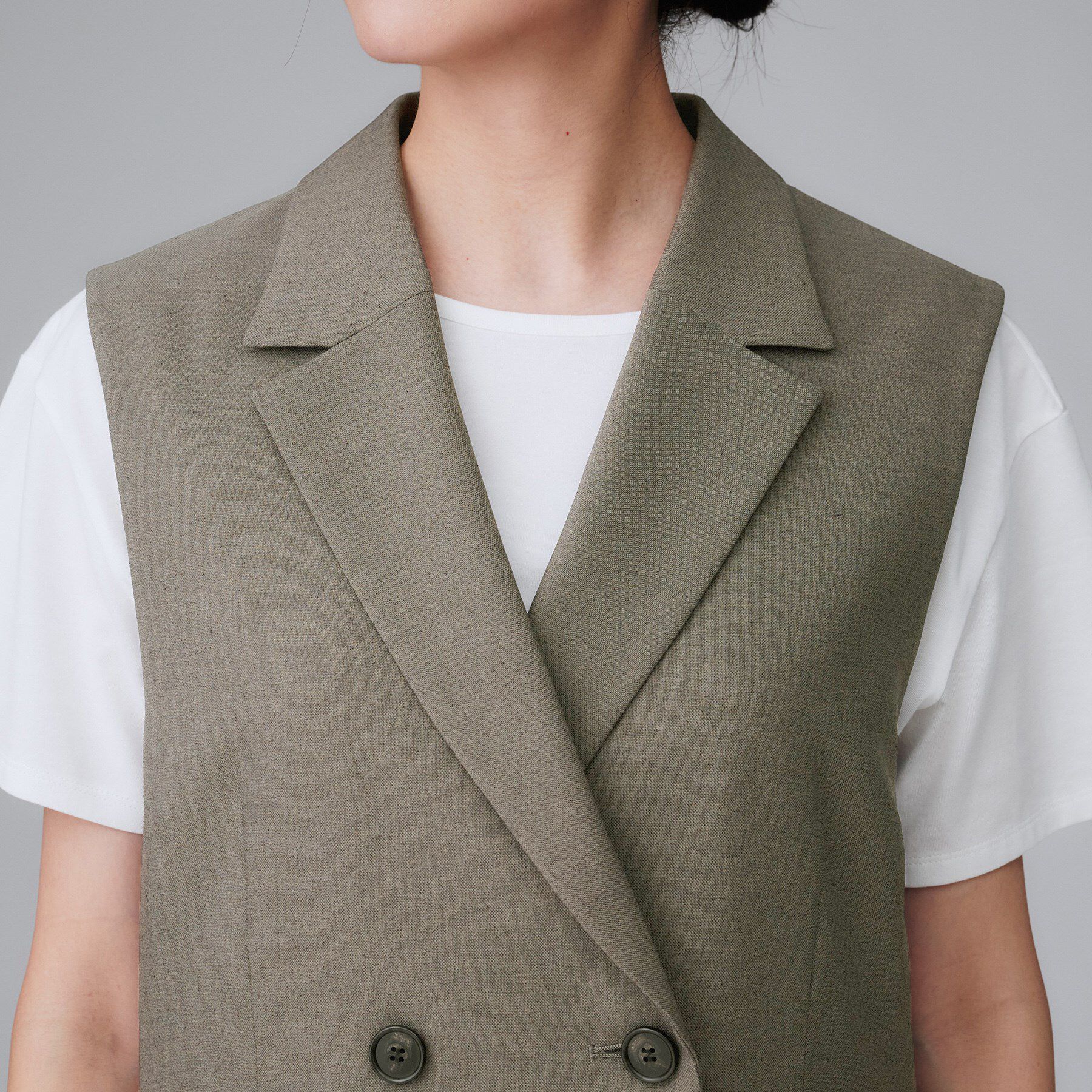 UNTITLED「【セットアップ可/洗える】スラブテーラードカラージレ」|ベスト・ジレ|