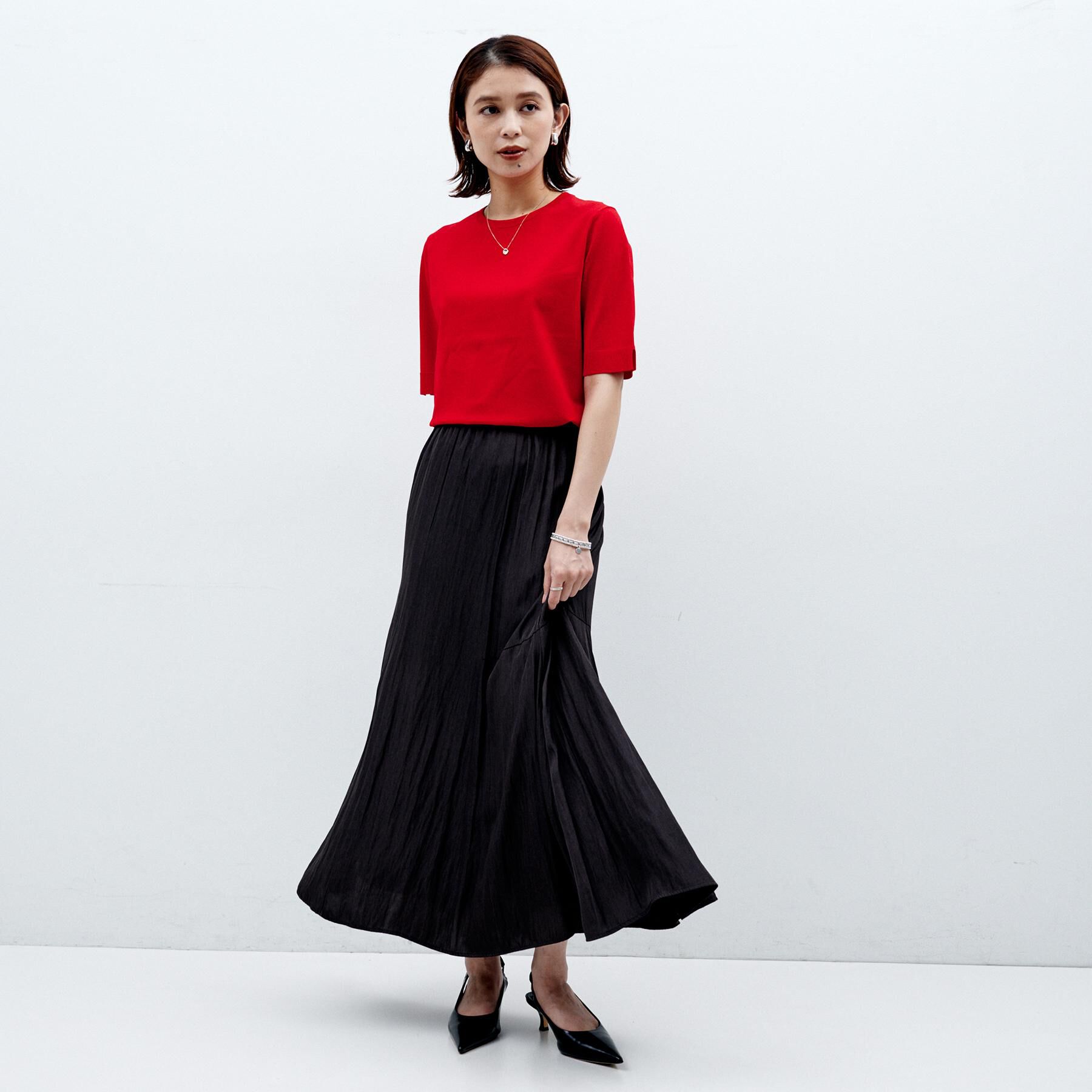 UNTITLED「【洗える/1枚で着映え】ソフト裾フレアスカート」|スカート|