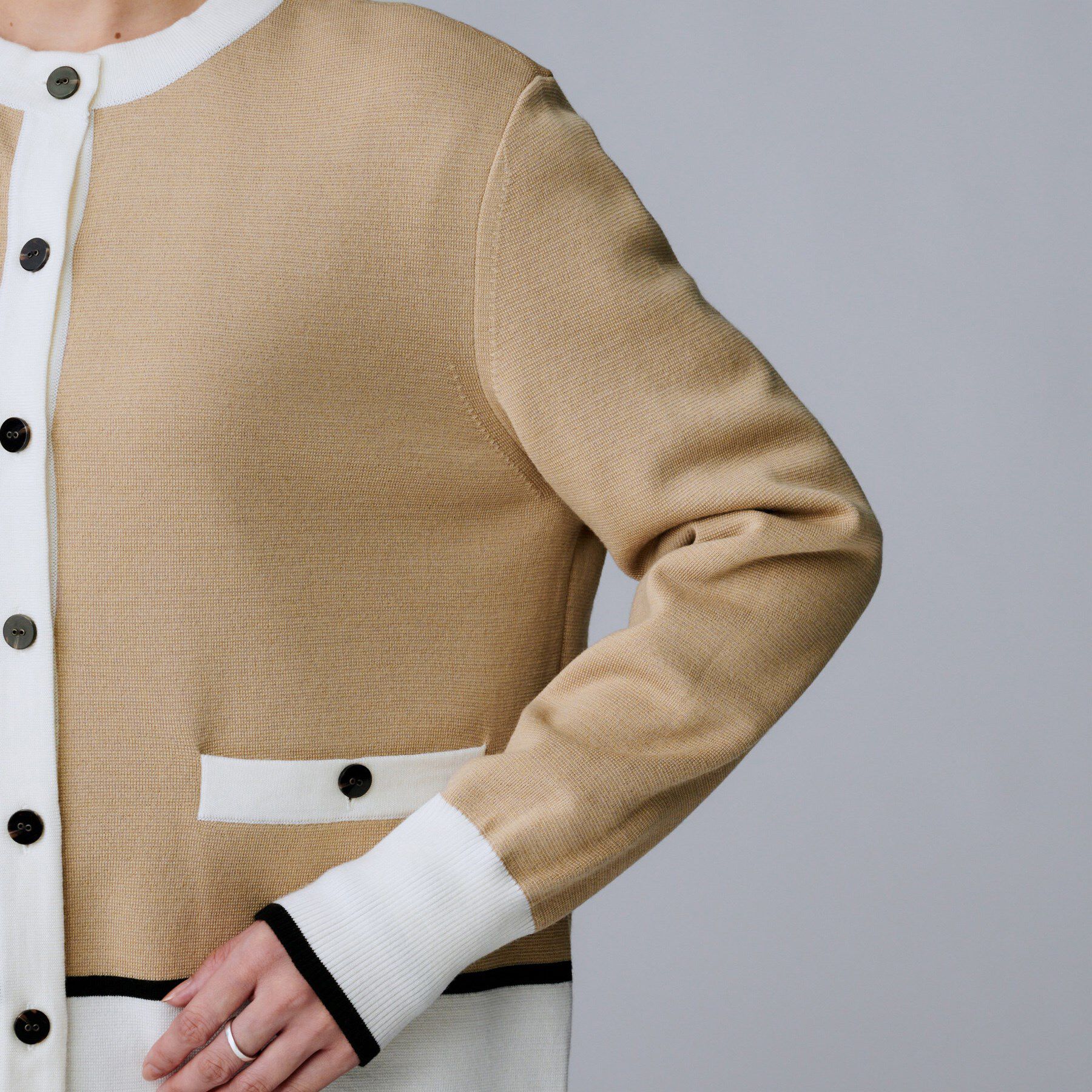 UNTITLED「【アンサンブル可/ジャケット風】ウールミラノリブカーディガン」|カーディガン|