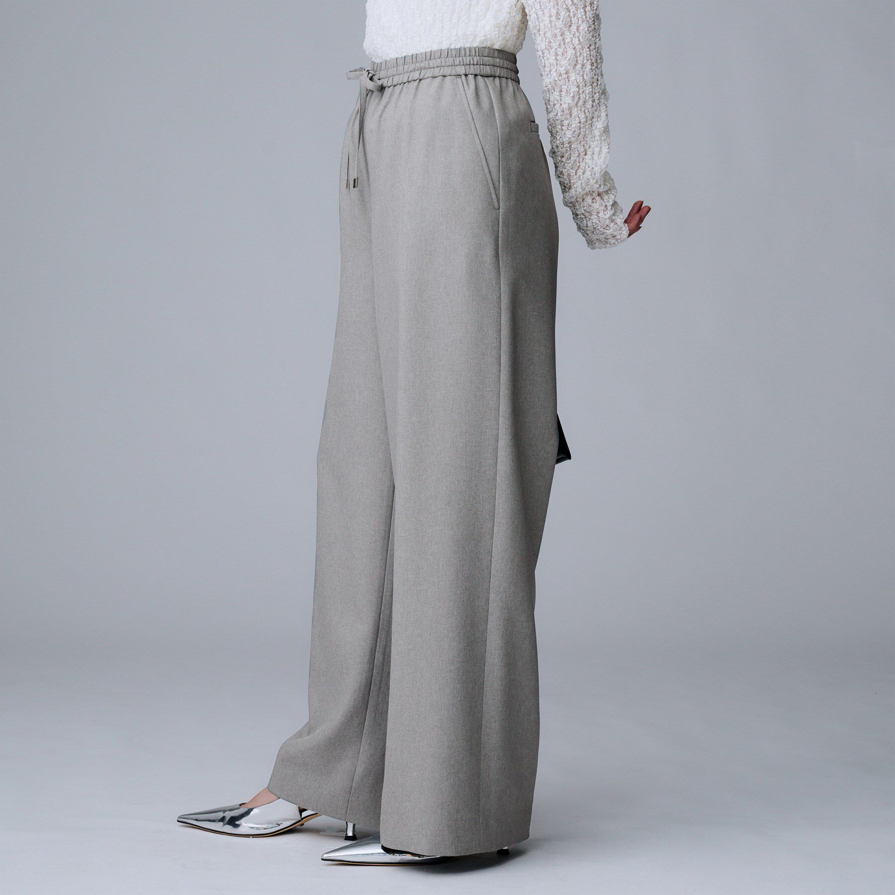 UNTITLED「【洗える/ワイド/ウエストゴム】ストレッチドロストパンツ」|その他|