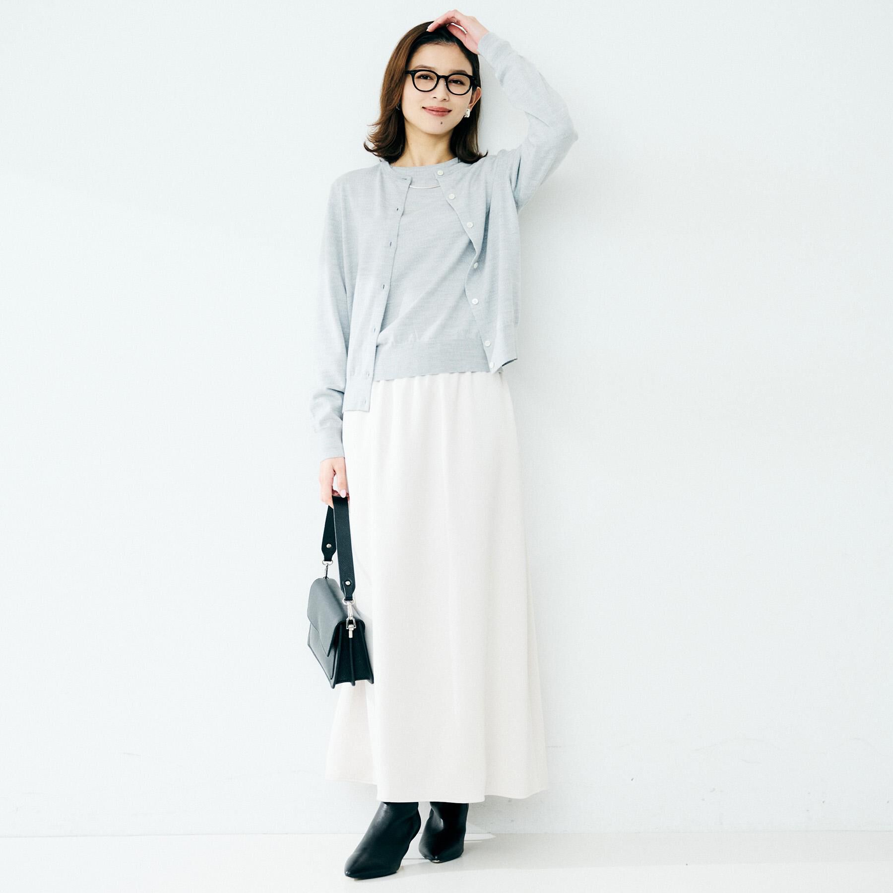 UNTITLED「【洗える/アンサンブル可/ウール100%】ウールクルーカーディガン」|カーディガン|