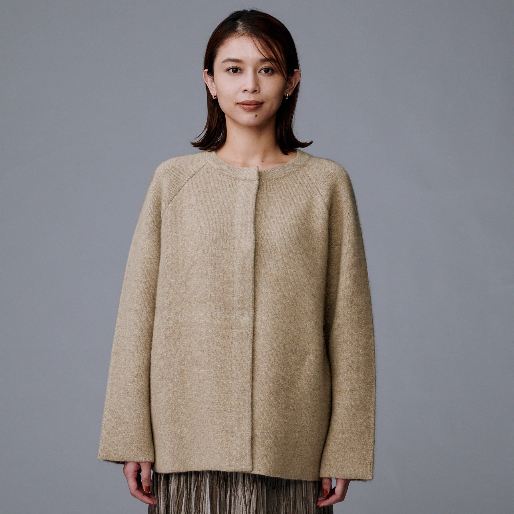 UNTITLED「【軽アウター/ミドル丈】ウールニットコーディガン」|カーディガン|