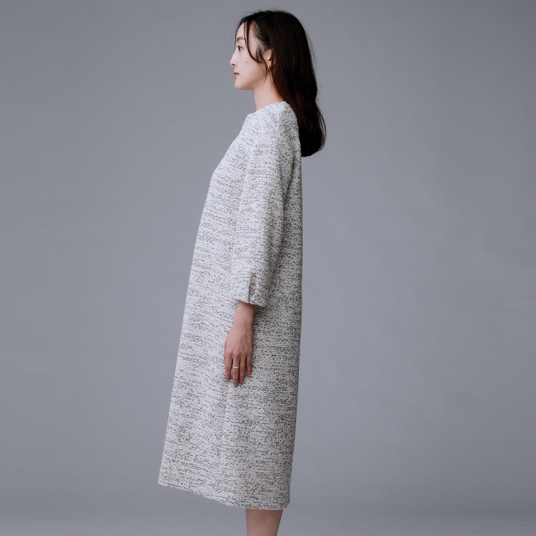 UNTITLED「【洗える/ストレッチ】ツイードジャージワンピース」|ワンピース|