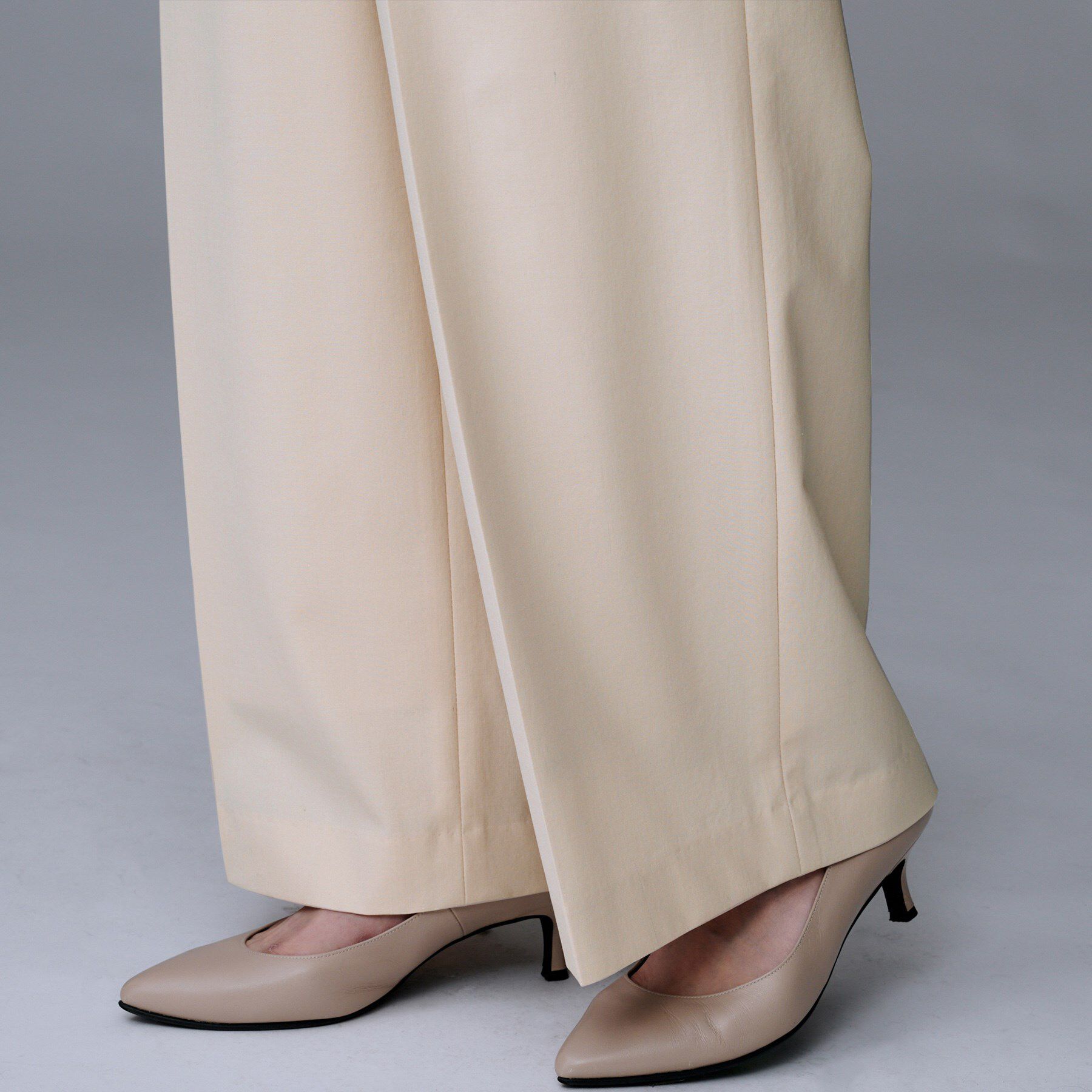 UNTITLED「【洗える/ウエスト後ろゴム】ウール混　タックワイドパンツ」|その他|