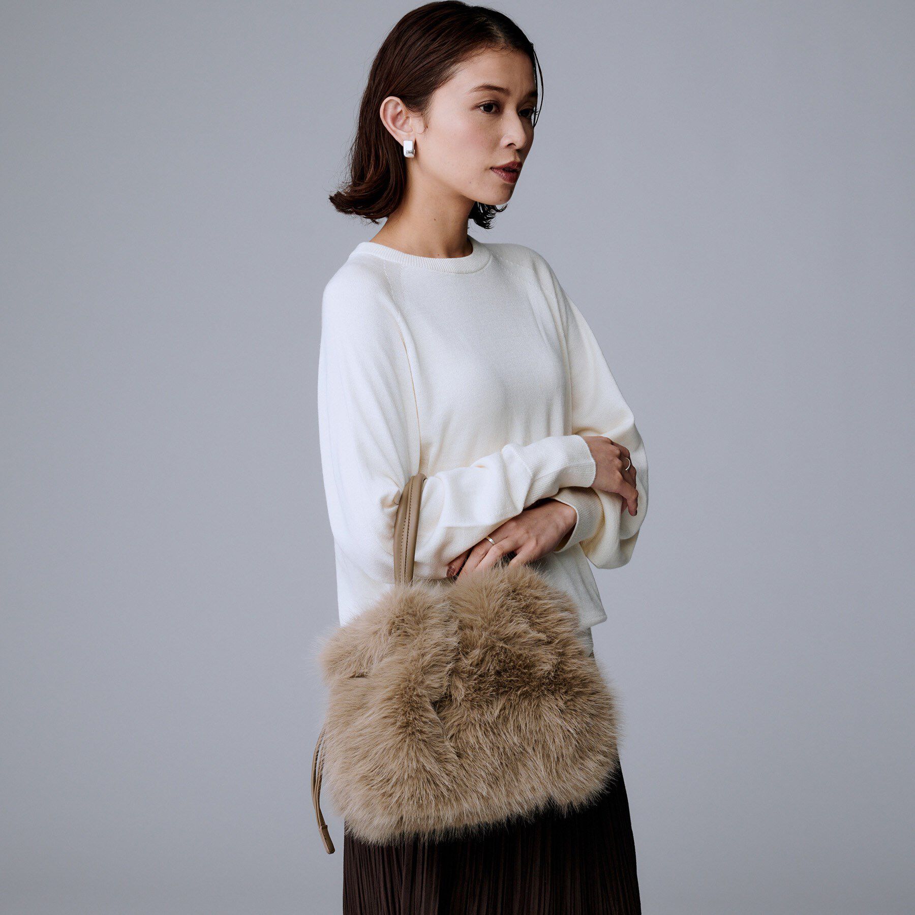 UNTITLED「【定番人気！】2Wayドロストフェイクファートート」|トートバッグ|