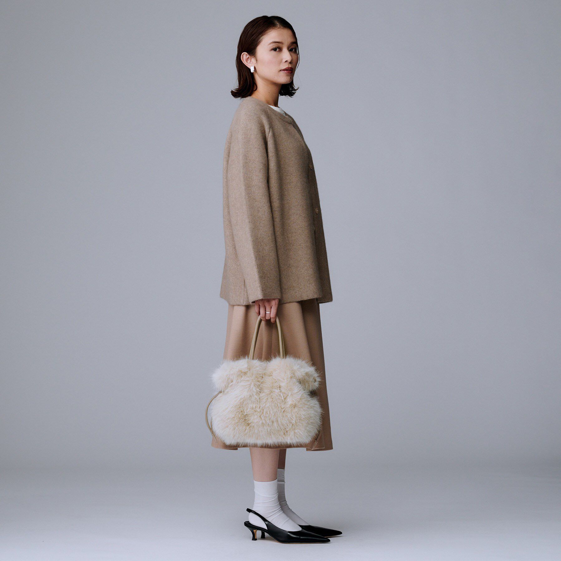 UNTITLED「【定番人気！】2Wayドロストフェイクファートート」|トートバッグ|