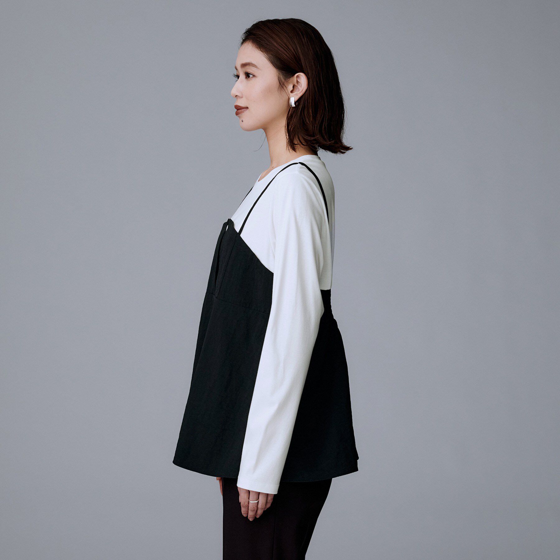 UNTITLED「【洗える/ゆったりシルエット】ビスチェドッキング　プルオーバー」|Tシャツ・カットソー|