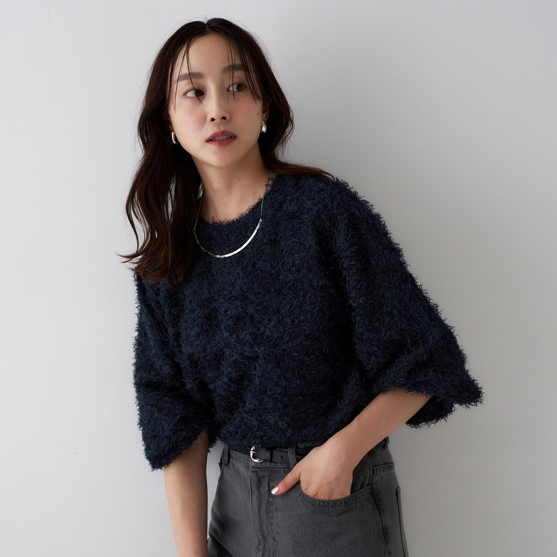 UNTITLED「【洗える/1枚で着映え】カットジャカードトップス」|シャツ・ブラウス|