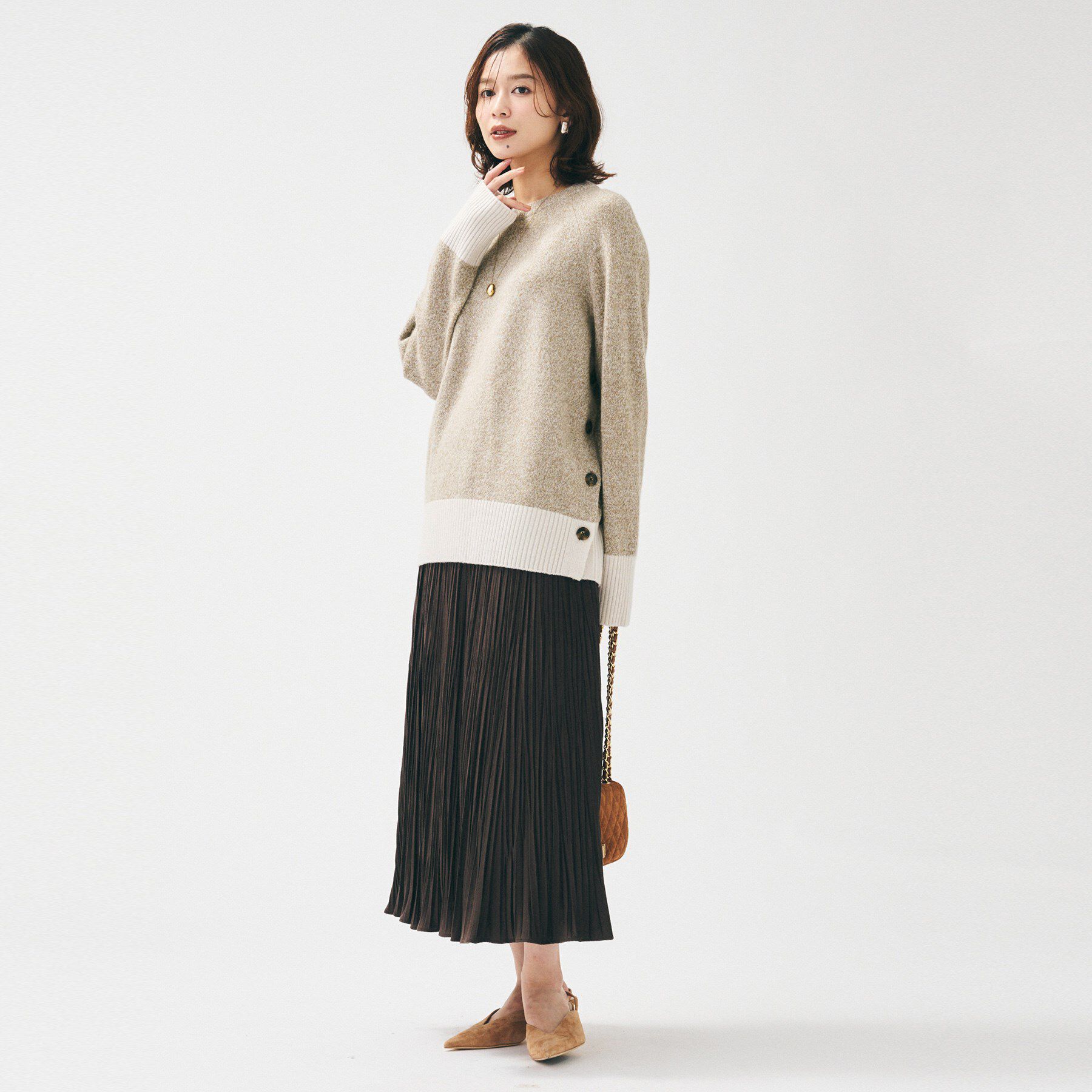 UNTITLED「【重ね着もおすすめ/洗える】ウールカシミヤ クルーネックニット」|ニット・セーター|