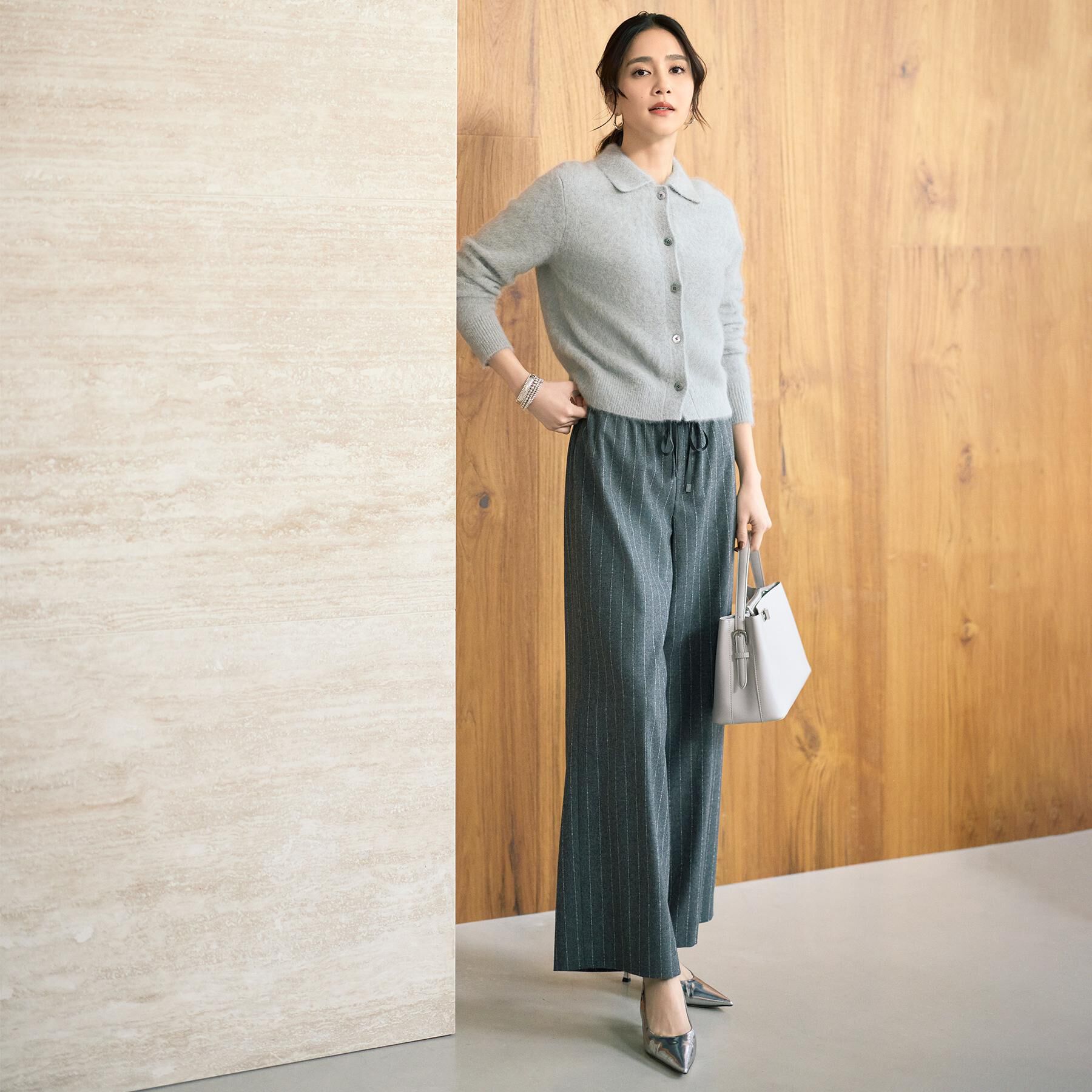 UNTITLED「【きれいめリラクシー/ウエストゴム】ウールサキソニー ワイドパンツ」|その他|