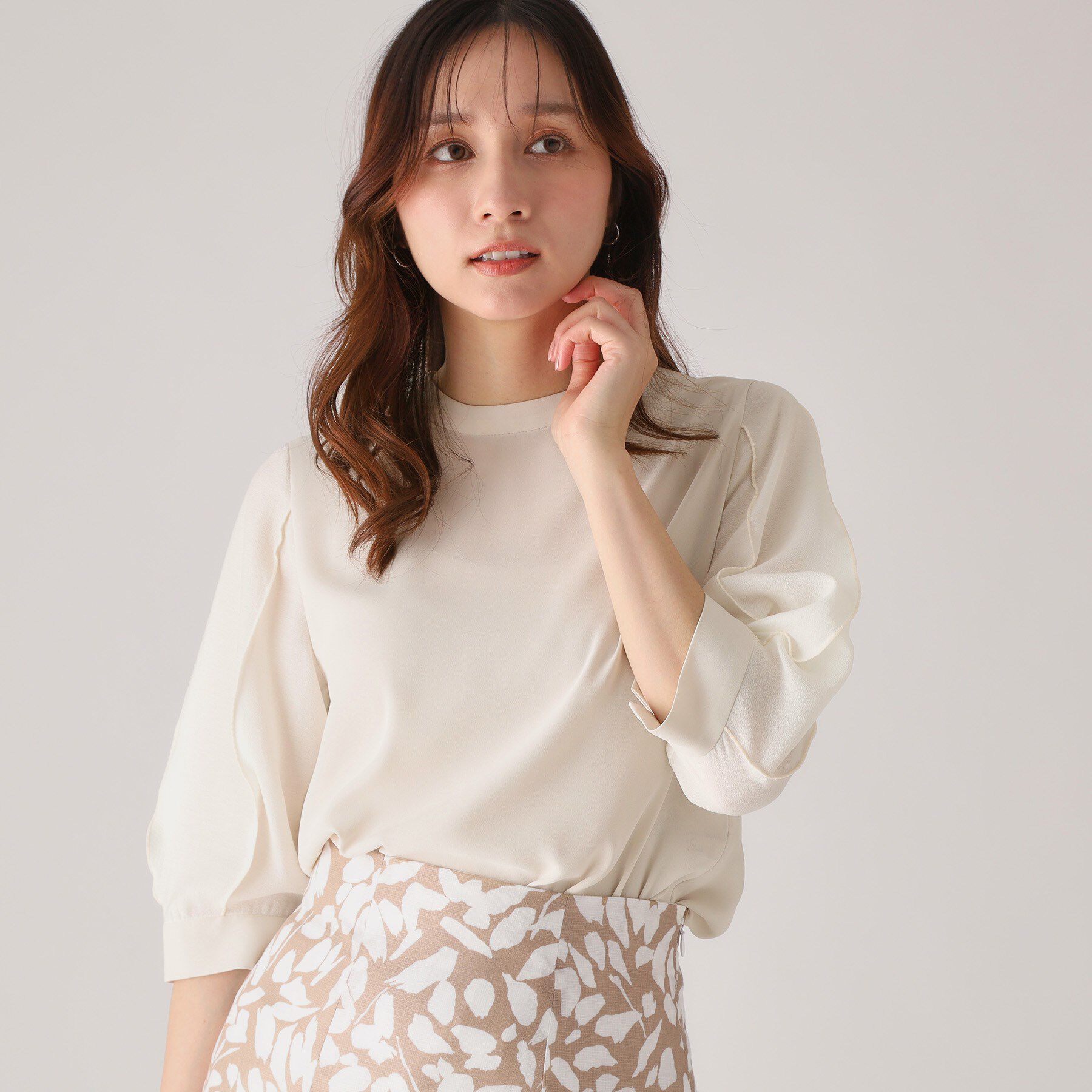 COUP DE CHANCE「【洗える／刺しゅうディテール】袖デザインブラウス」|シャツ・ブラウス|