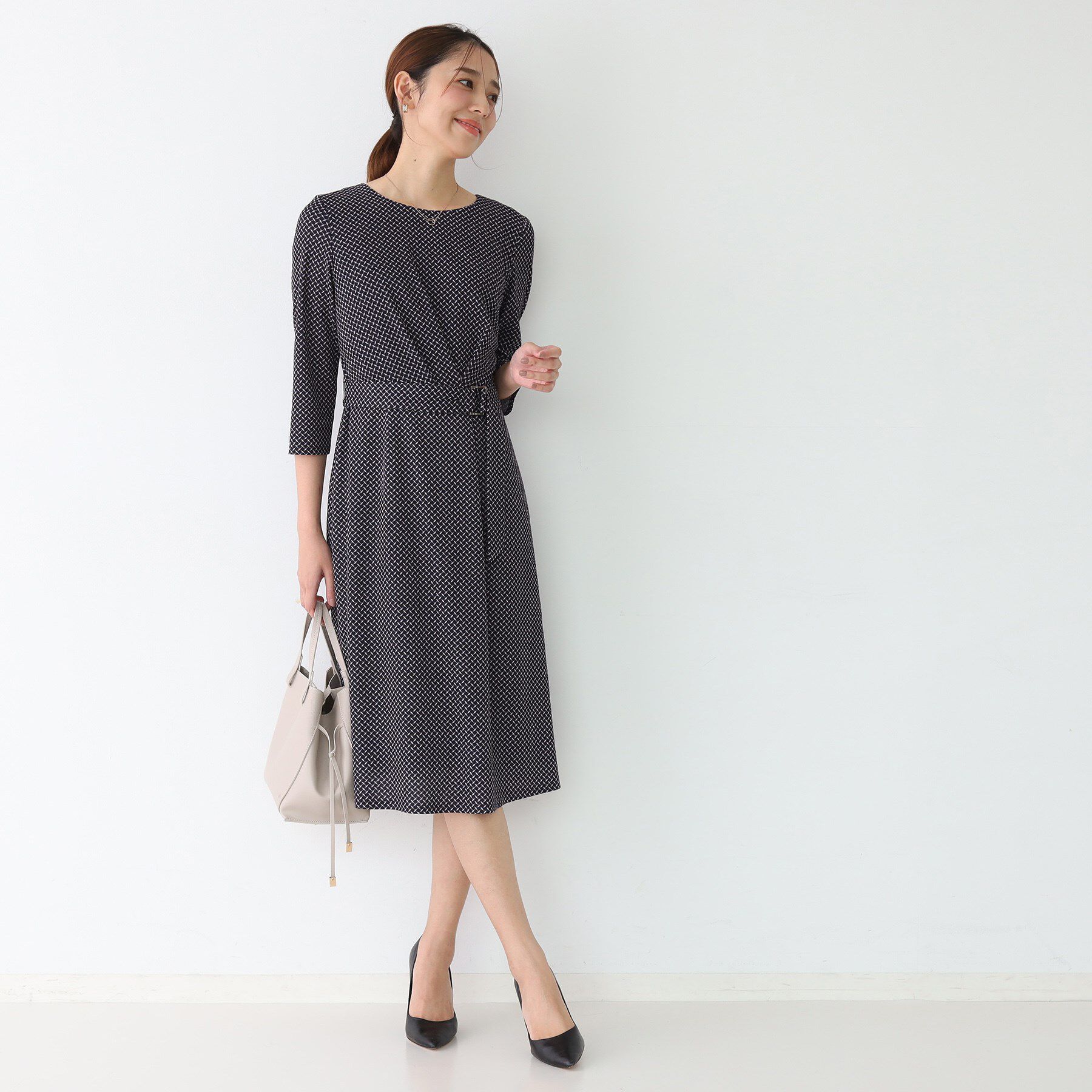 COUP DE CHANCE「【手洗い可／日本製】ジャージ素材のプリント柄ワンピース」|ワンピース|