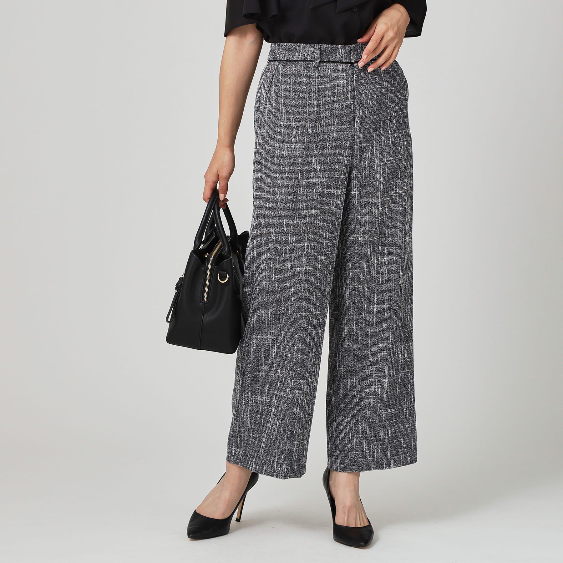 COUP DE CHANCE「【手洗い可／日本製／セットアップ可】ツィード見えワイドパンツ」|その他|