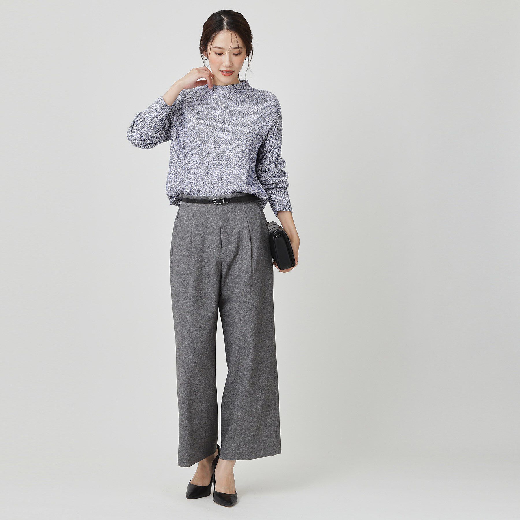 COUP DE CHANCE「【手洗い可／日本製／短め丈】編地変化のニットトップス」|ニット・セーター|