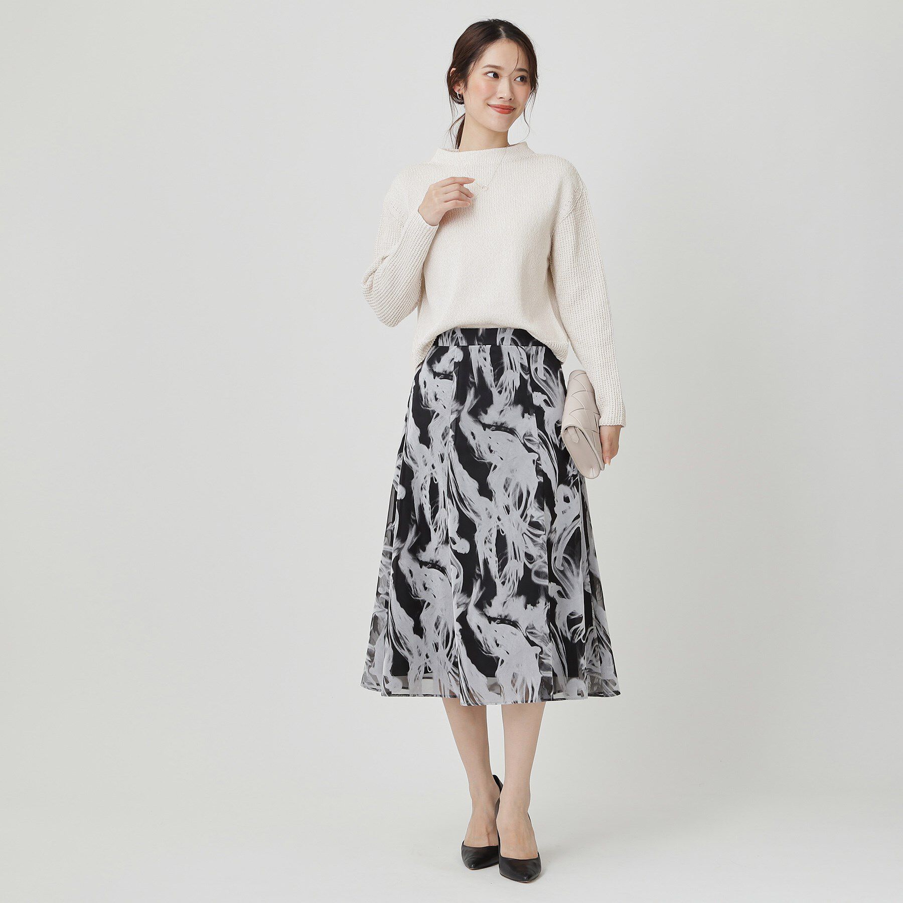 COUP DE CHANCE「【手洗い可／日本製／短め丈】編地変化のニットトップス」|ニット・セーター|