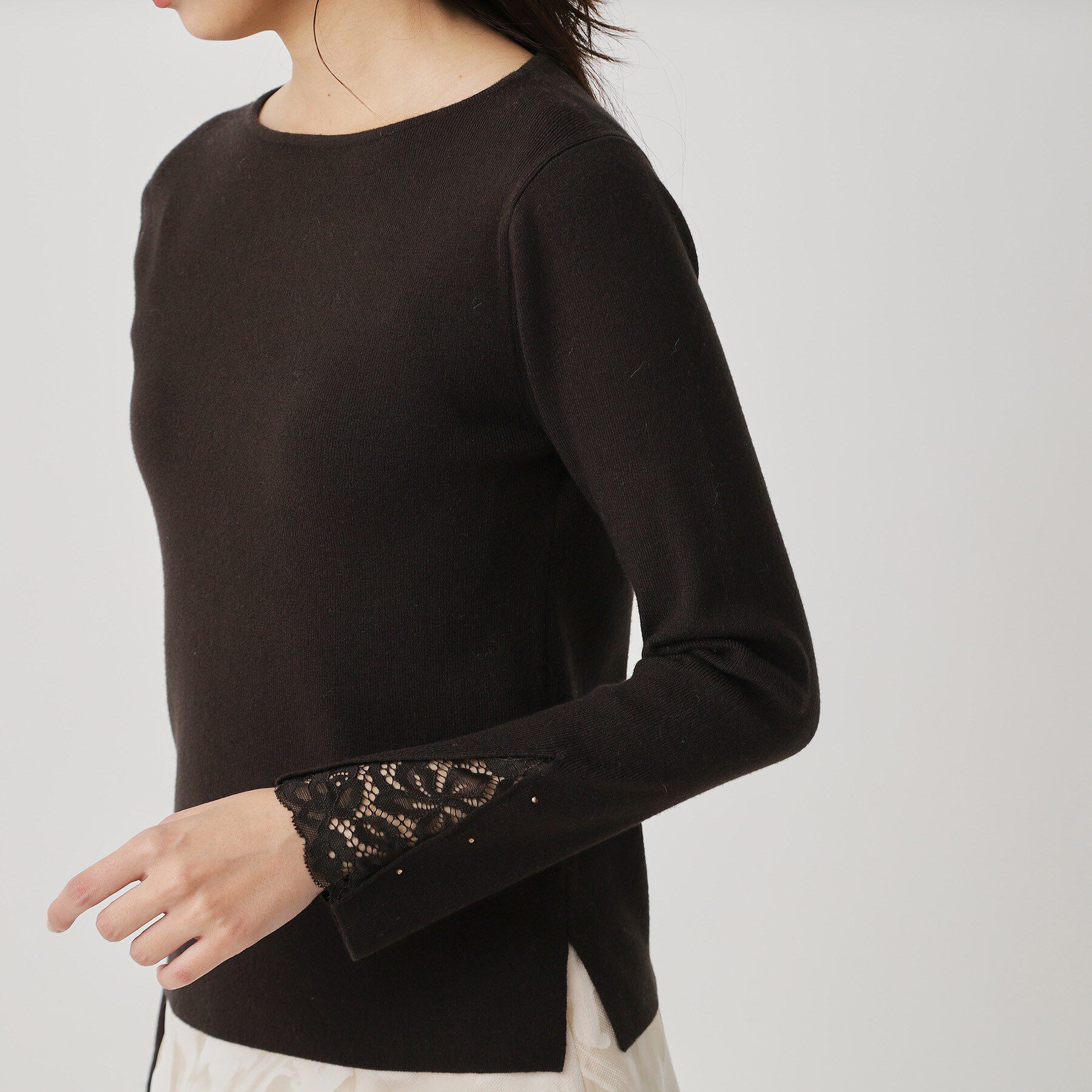COUP DE CHANCE「【手洗い可】袖口レースコンパクトニット」|ニット・セーター|