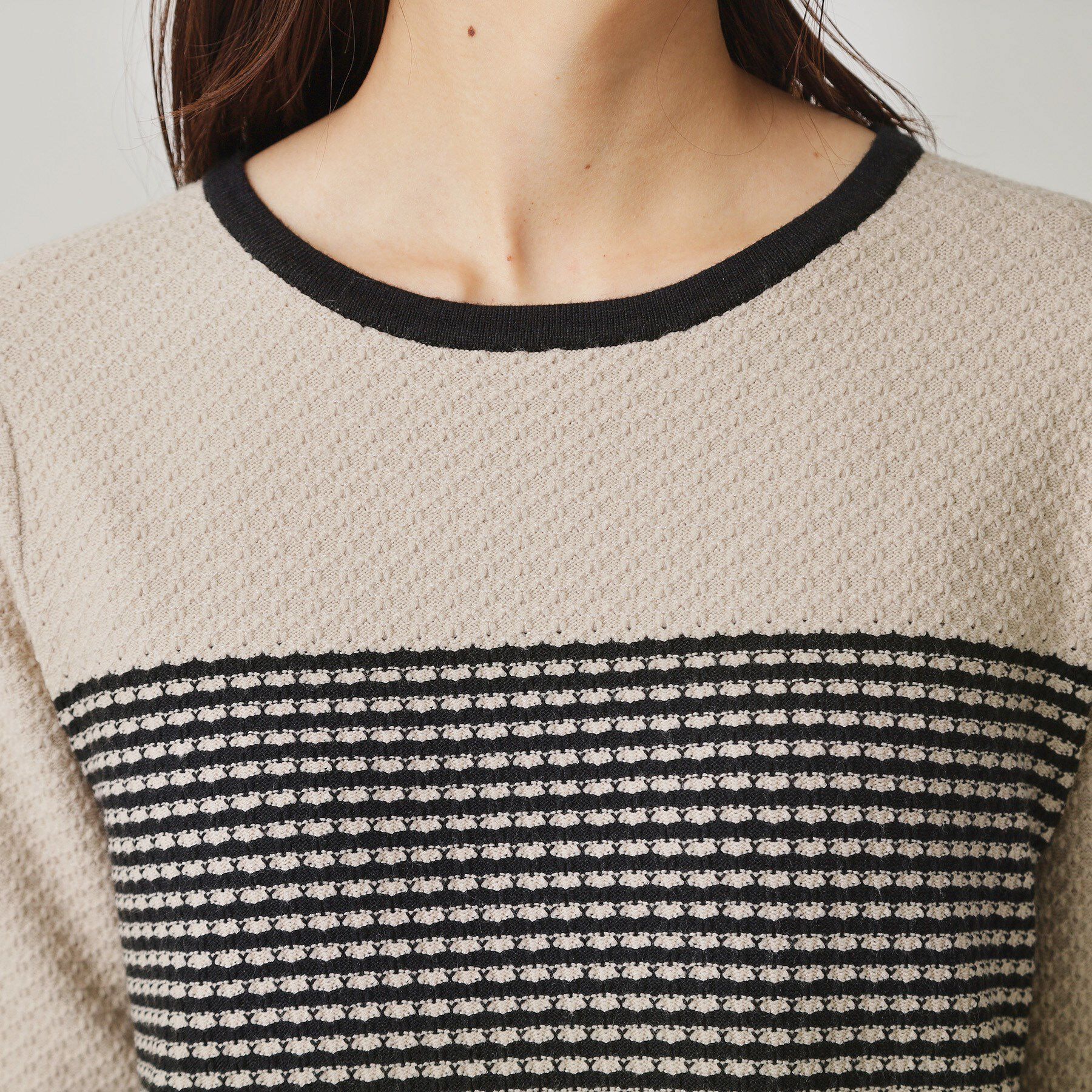 COUP DE CHANCE「【手洗い可】配色デザインニットワンピース」|ワンピース|