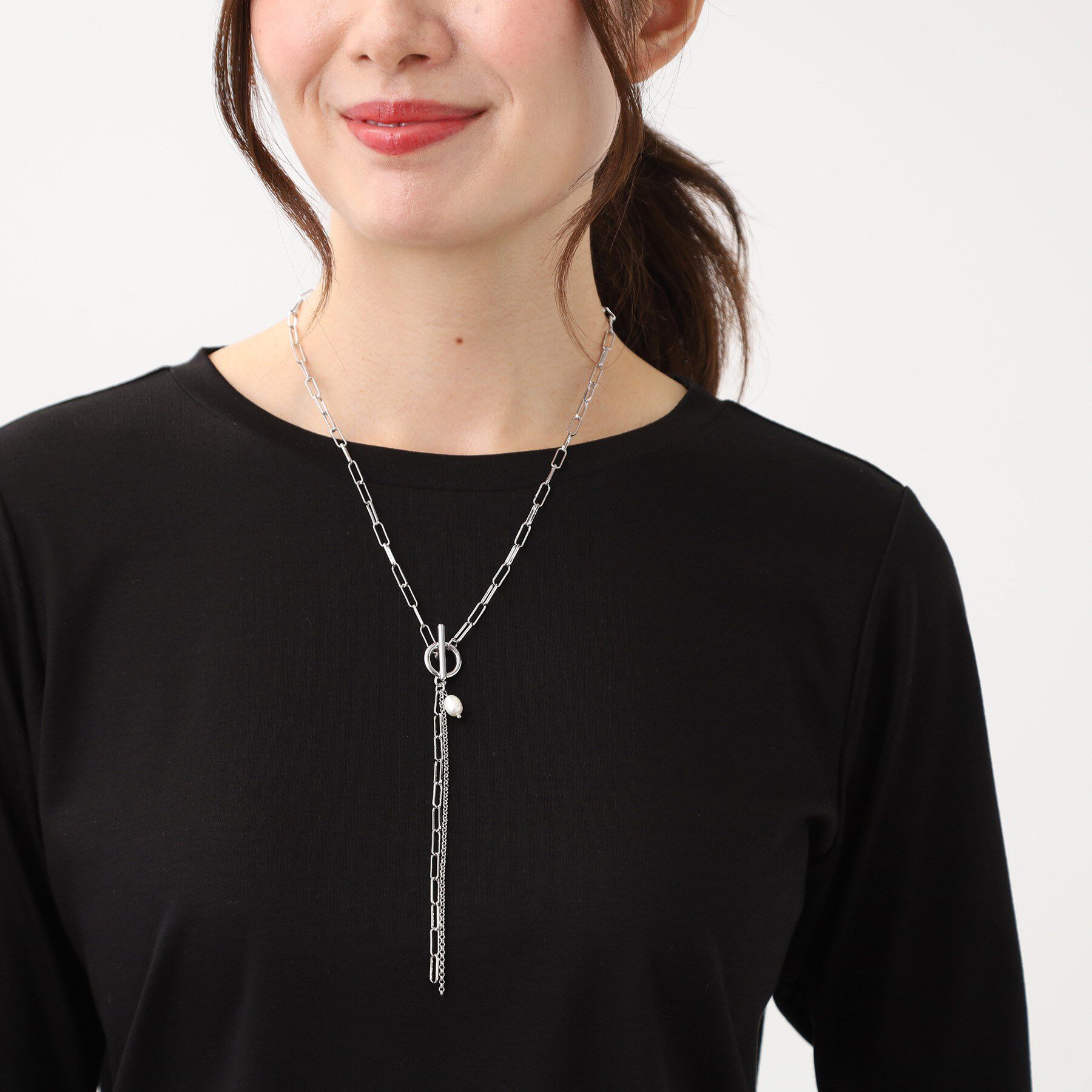 Reflect「Y字シルエット淡水パールネックレス」|ネックレス|