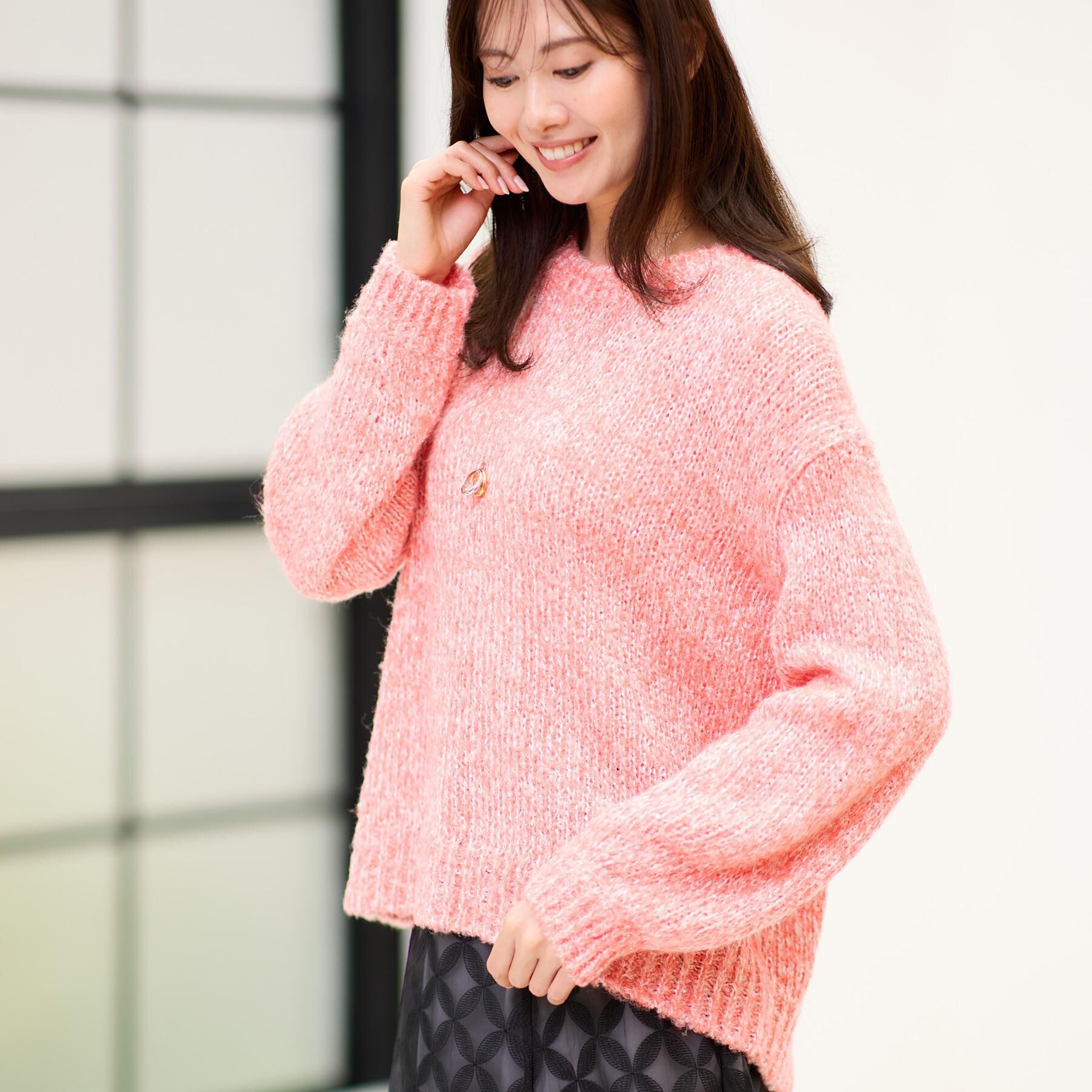 Reflect「【一枚で着映え◎／ゆったり着られるワンサイズ】スパンコール&times;ラメニット」|ニット・セーター|