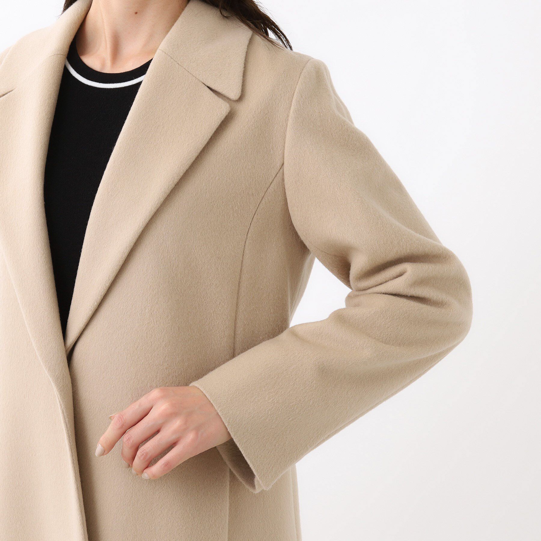 Reflect「【選べる6色】テーラードカラーロングウール混コート」|チェスターコート|