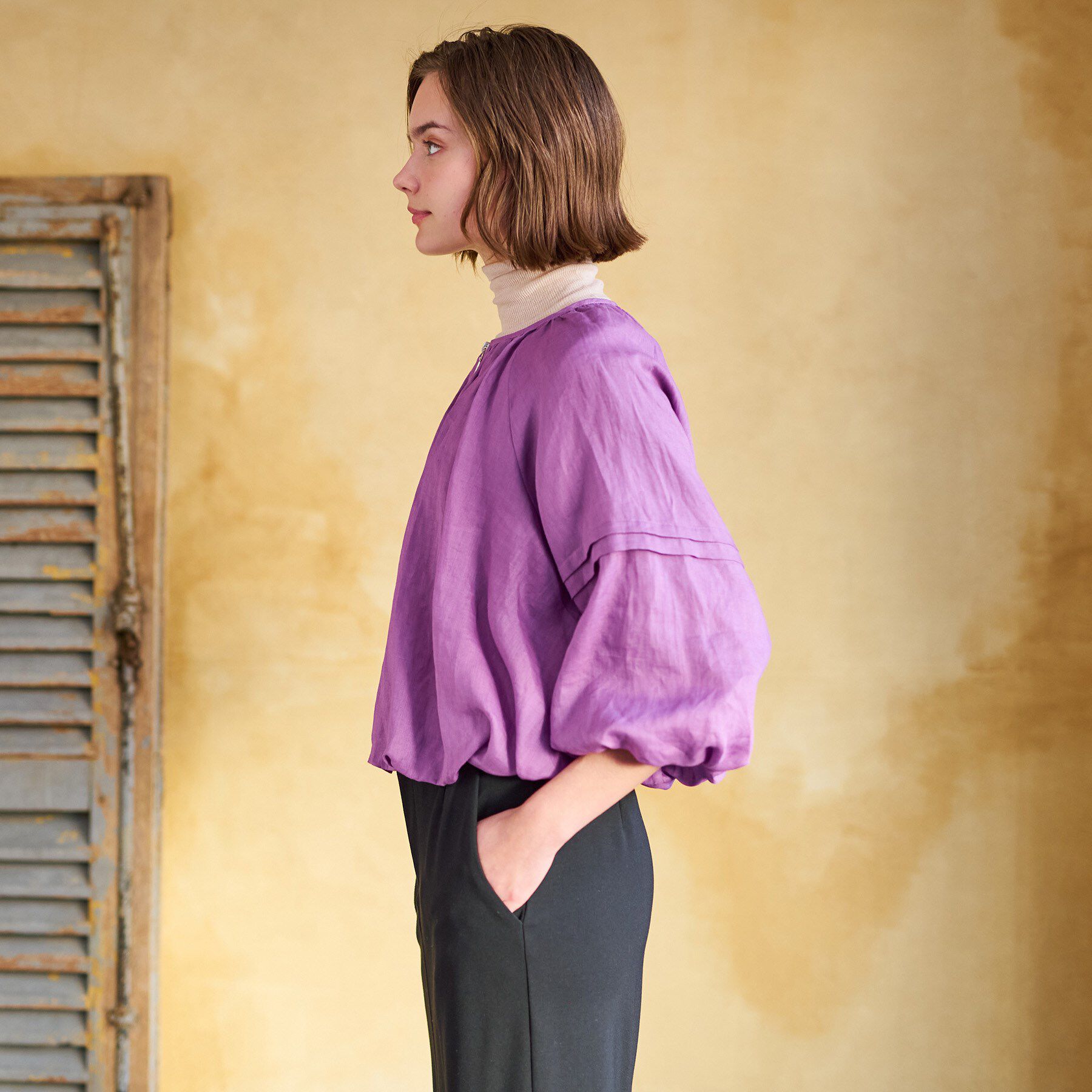 DRESSTERIOR「【洗える/リネン100％】ウォッシャブルペーパーリネンブルゾン」|ブルゾン・スタジャン|