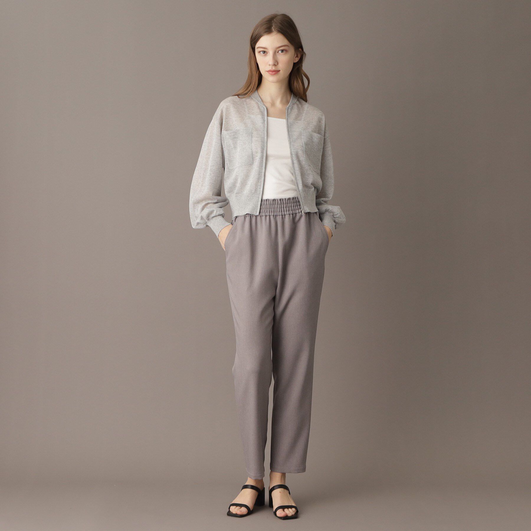 DRESSTERIOR「【洗える/清涼感】シアージップアップニットブルゾン」|ブルゾン・スタジャン|