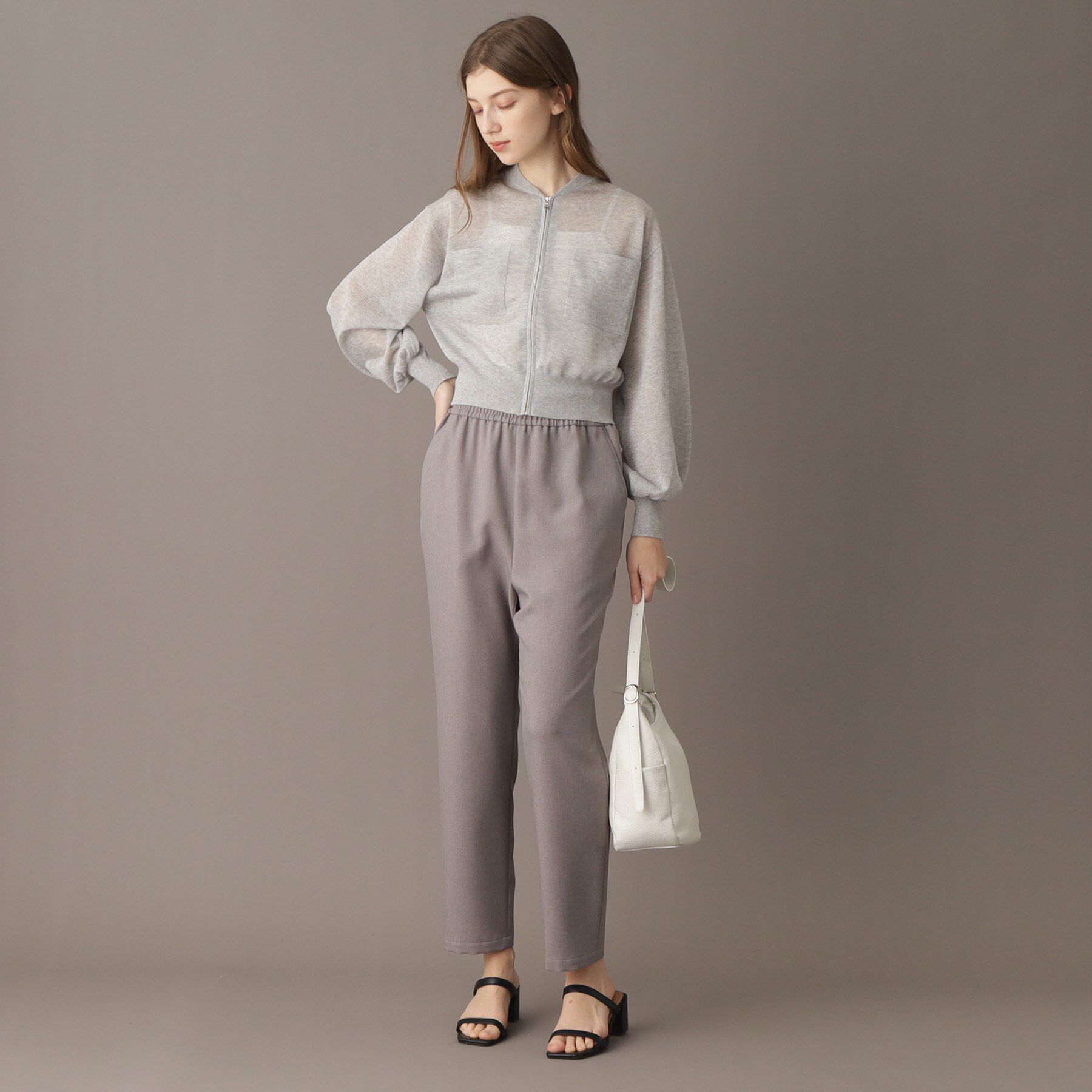 DRESSTERIOR「【洗える/清涼感】シアージップアップニットブルゾン」|ブルゾン・スタジャン|