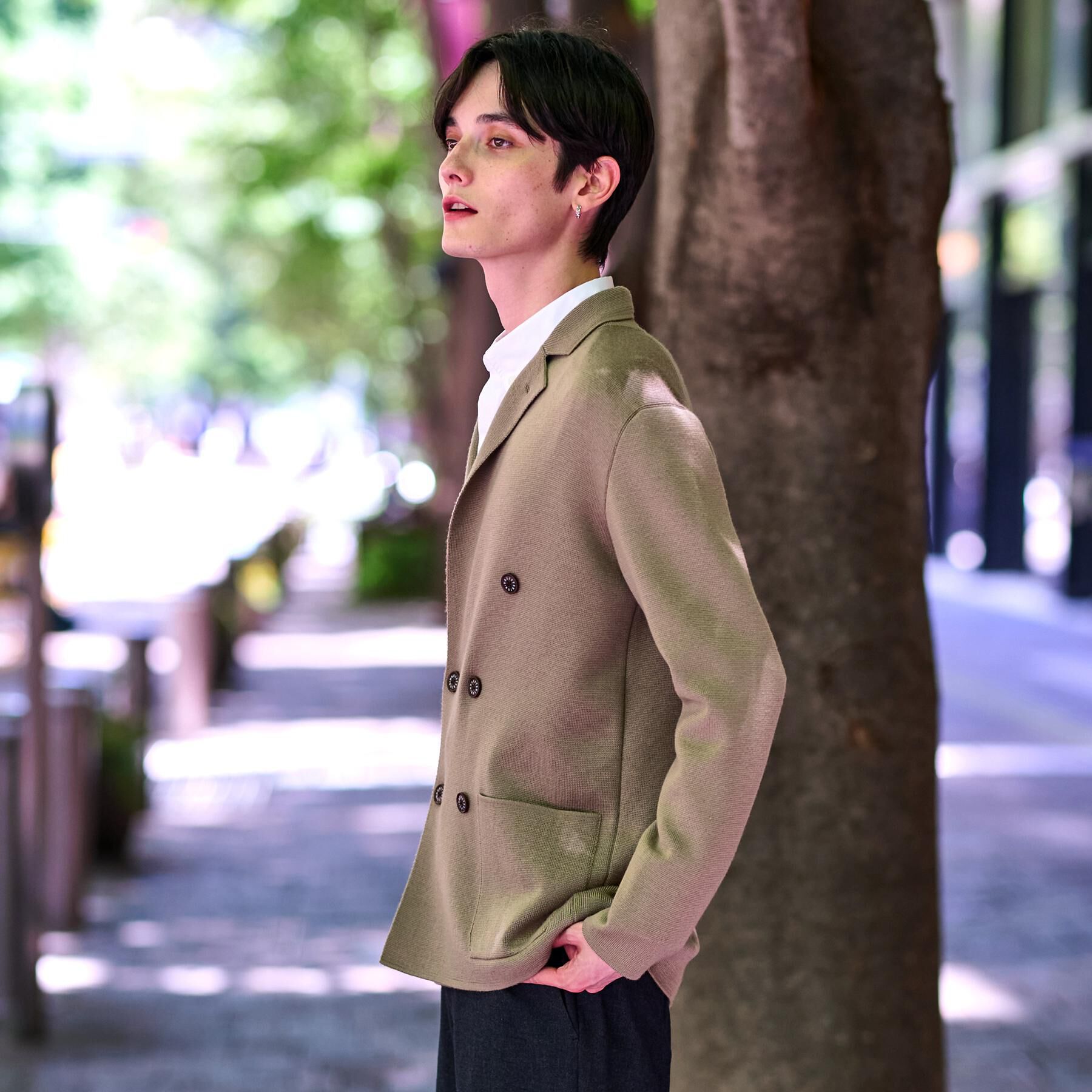 DRESSTERIOR「ダブルブレスト ニットジャケット」|テーラードジャケット|