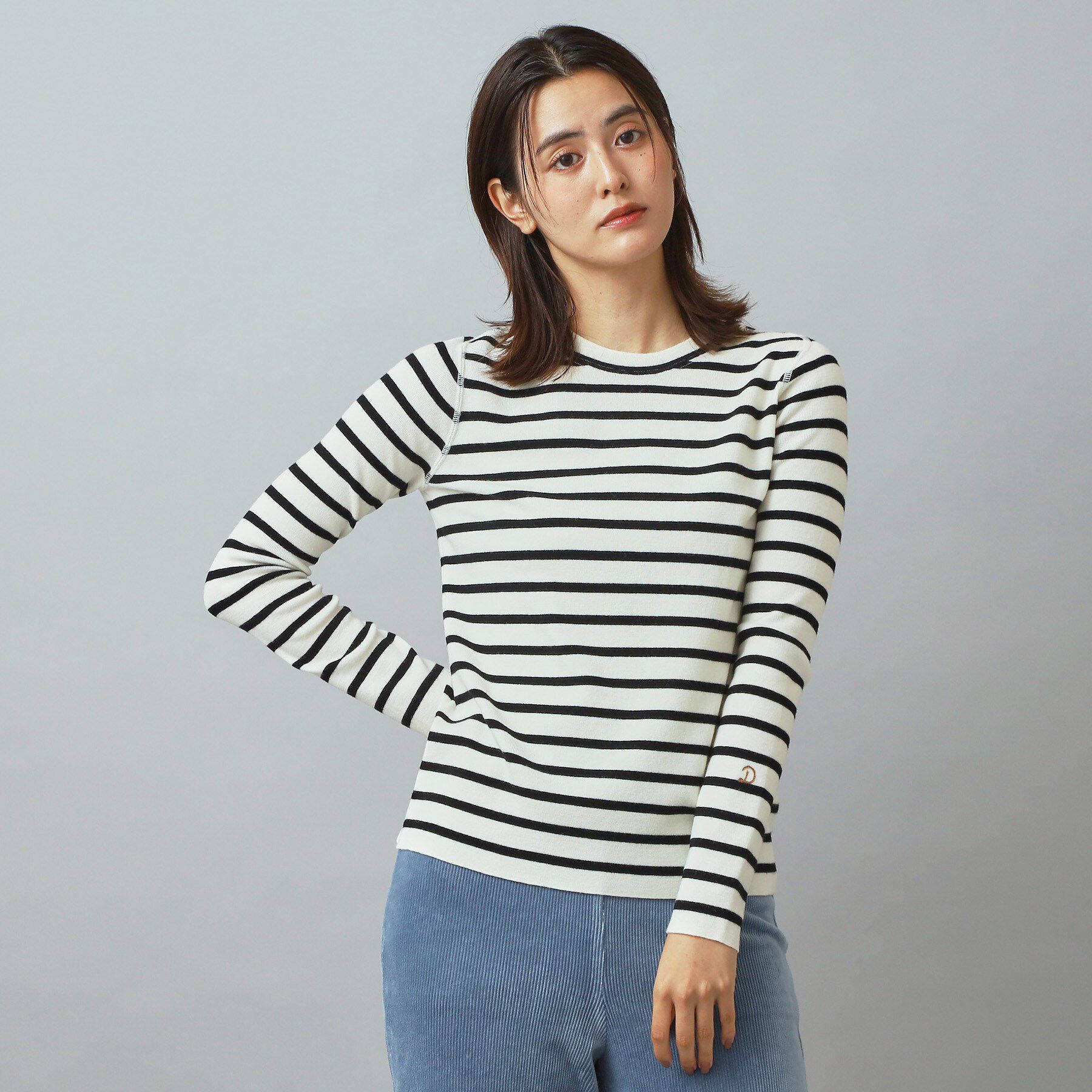 DRESSTERIOR「ストレッチフルニードルボーダーニット」|ニット・セーター|