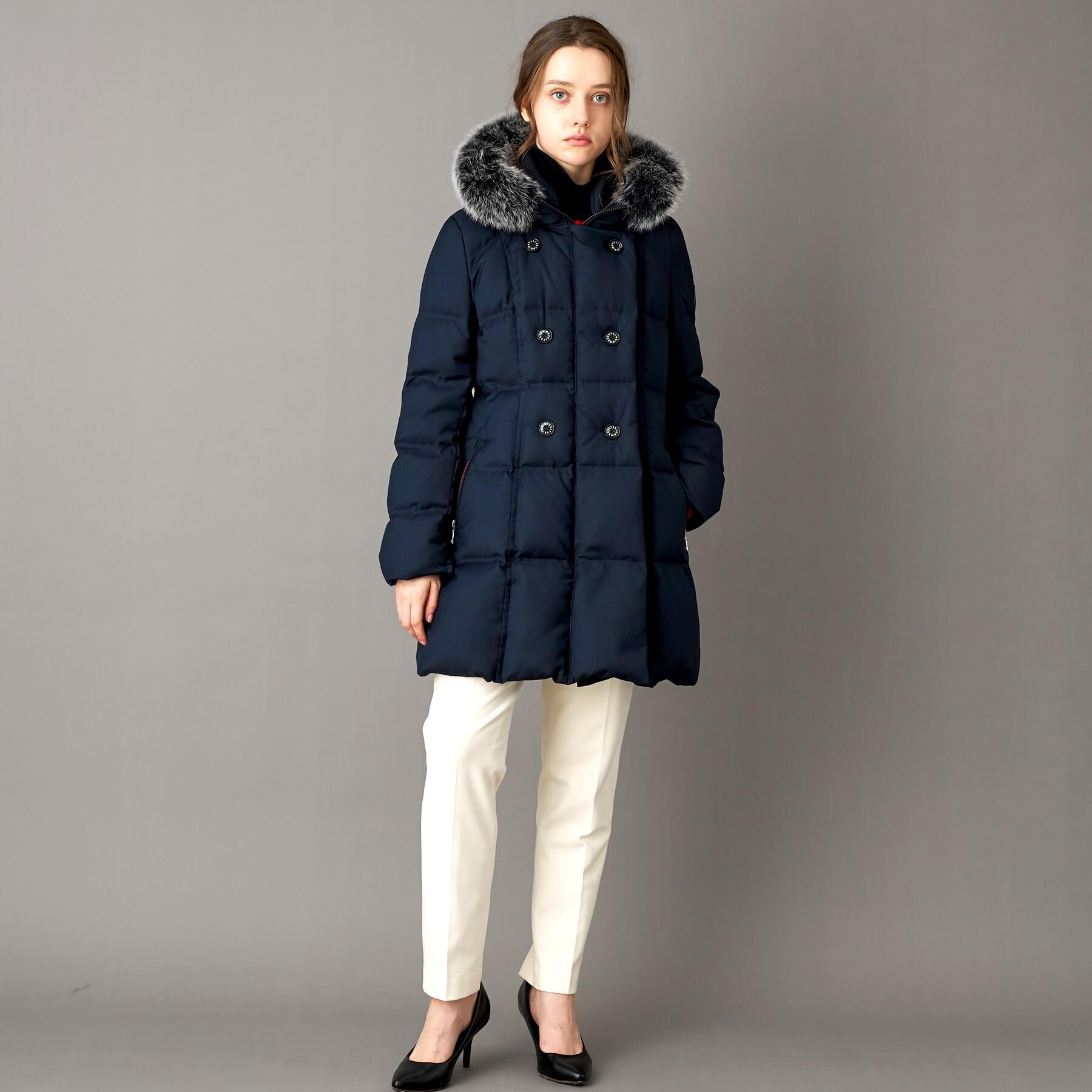 DRESSTERIOR「【CLASSY.12月号掲載】ブルーFOXファーナポレオンホワイトグースダウン」|ダウン|