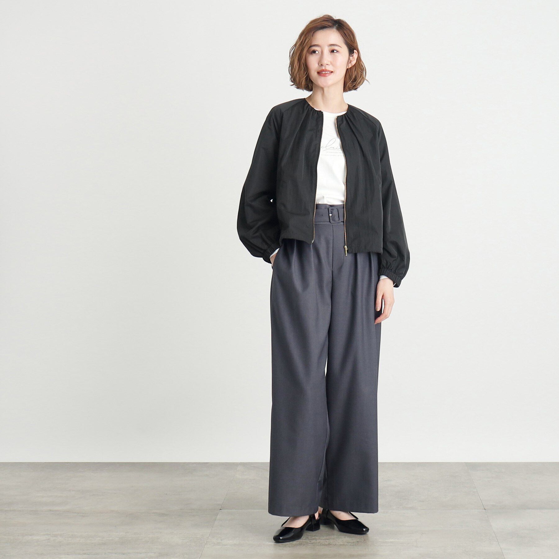 grove「ドロストピーチタフタブルゾン」|ブルゾン・スタジャン|