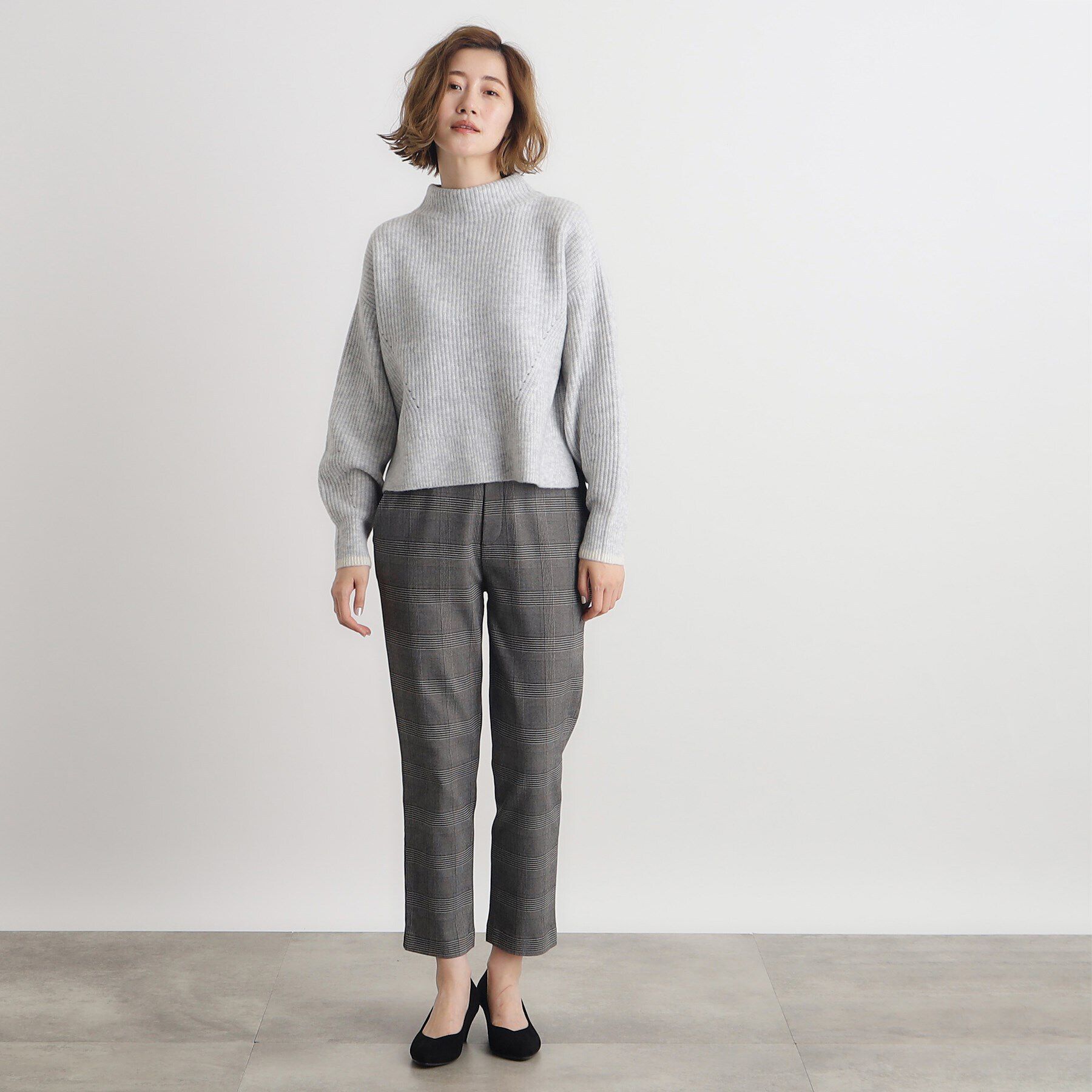 grove「【雑誌掲載】洗えるミルドライクウール混畔ボトルネックニット」|ニット・セーター|