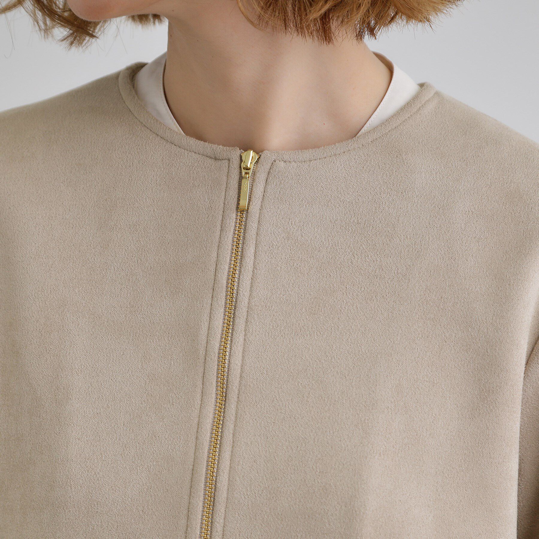 grove「スエードライクノーカラージャケット」|ブルゾン・スタジャン|