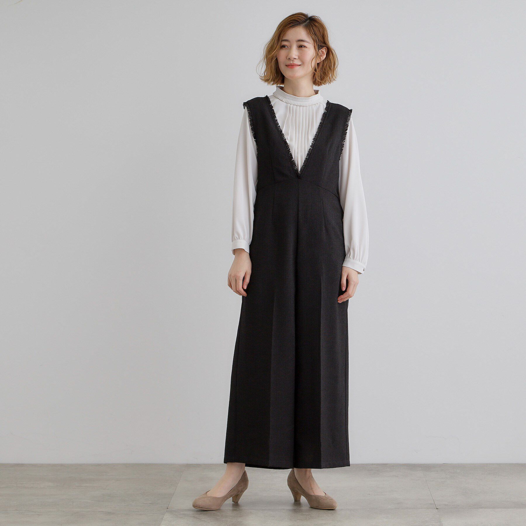 grove「ツイードサロペット」|オールインワン|