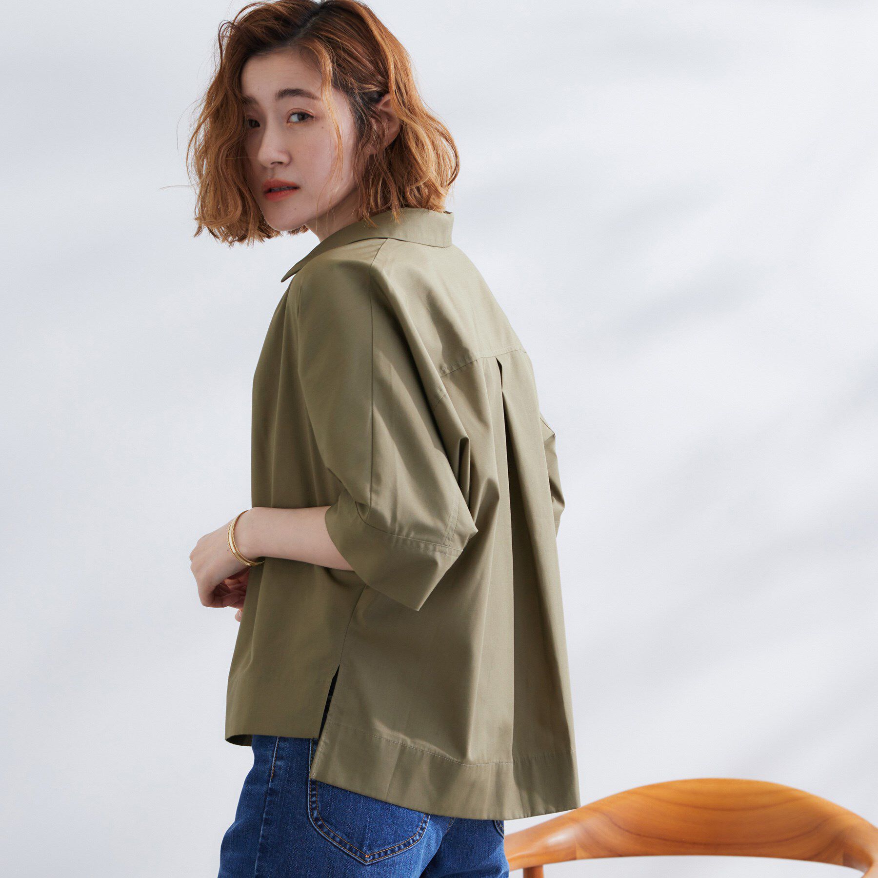 grove「【サスティナブル原料】衿付きドルマンタックシャツ」|シャツ・ブラウス|